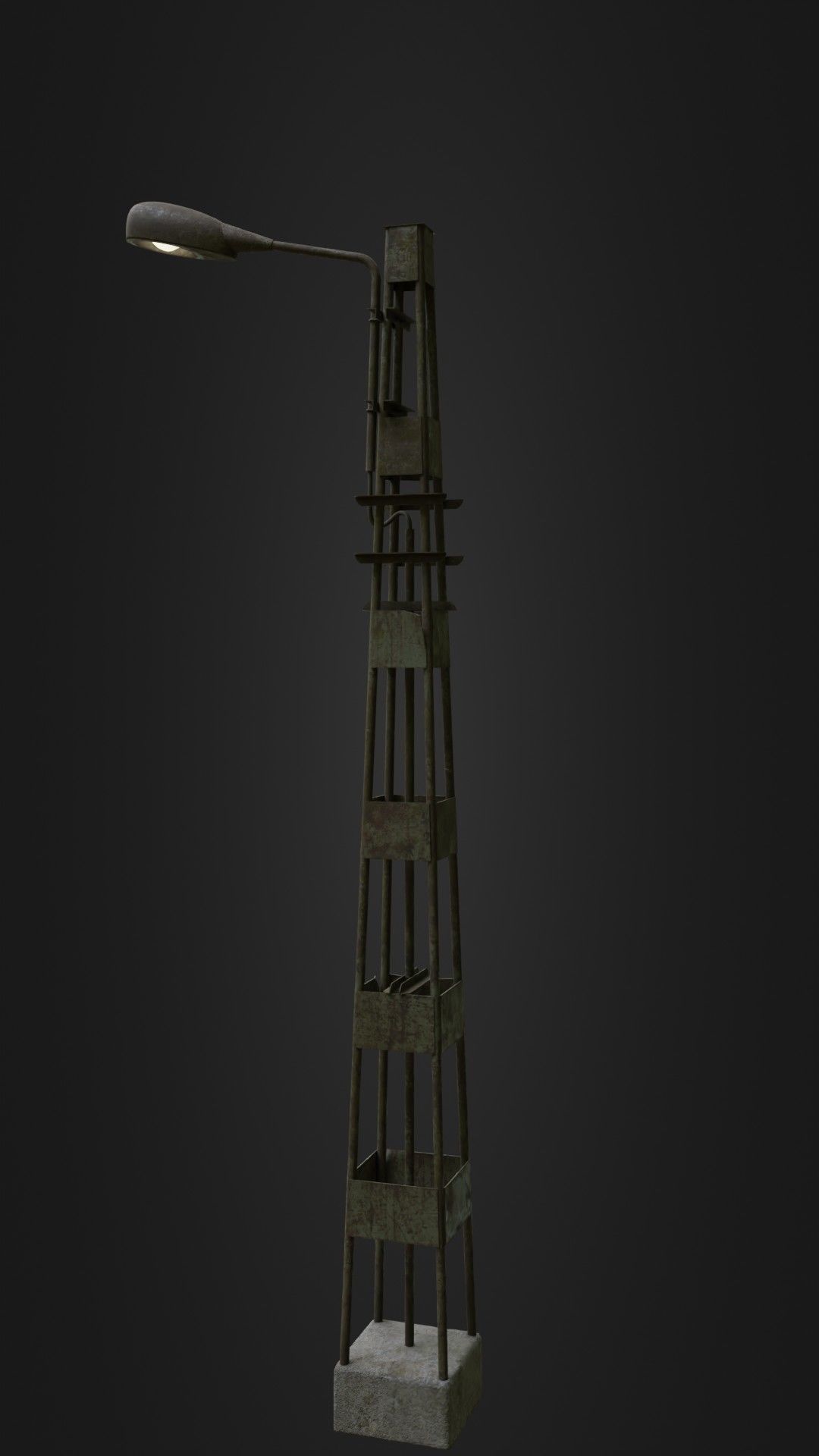Old Worn Street Light 06 Low-poly 3D model_29