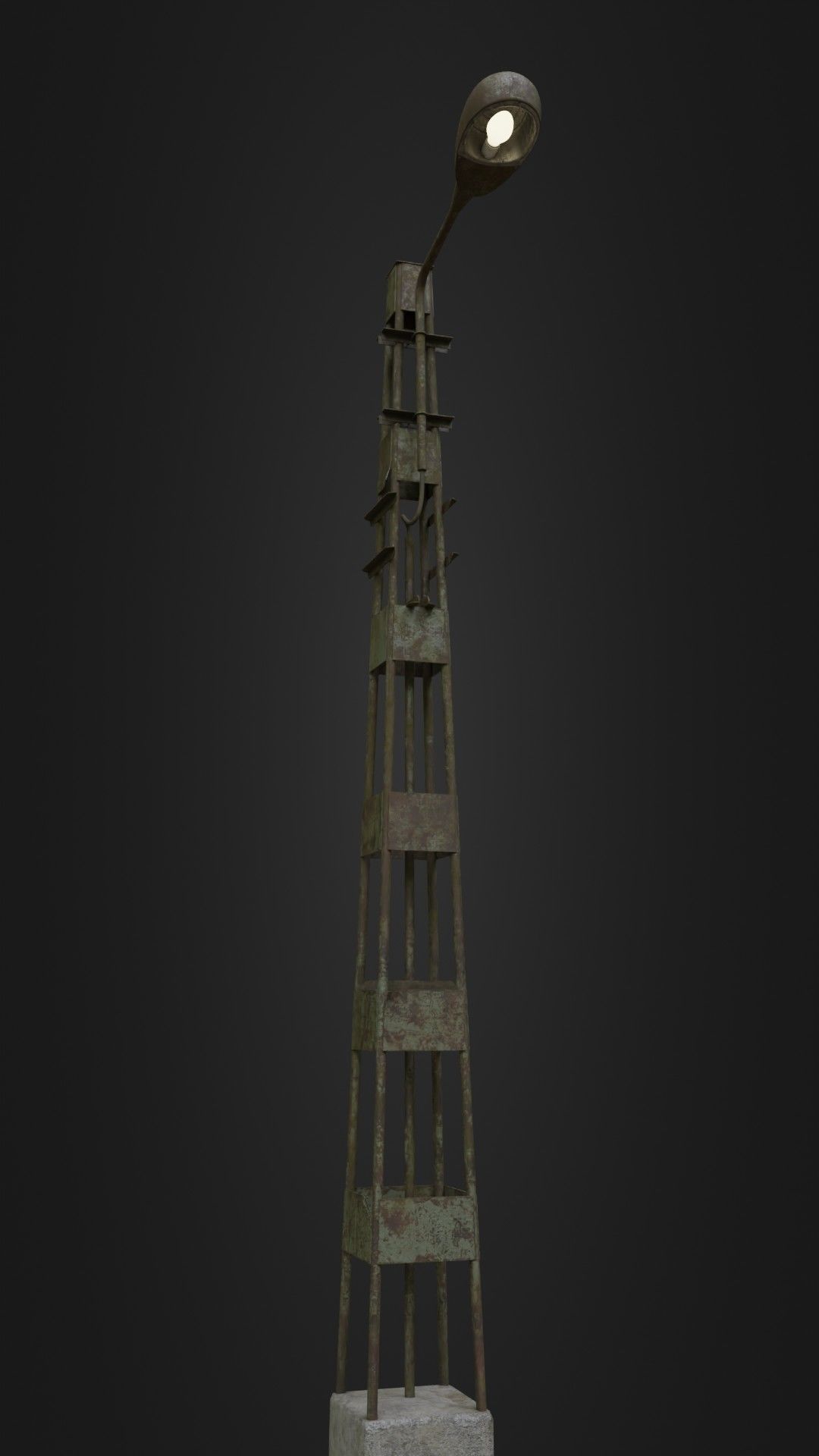 Old Worn Street Light 06 Low-poly 3D model_3