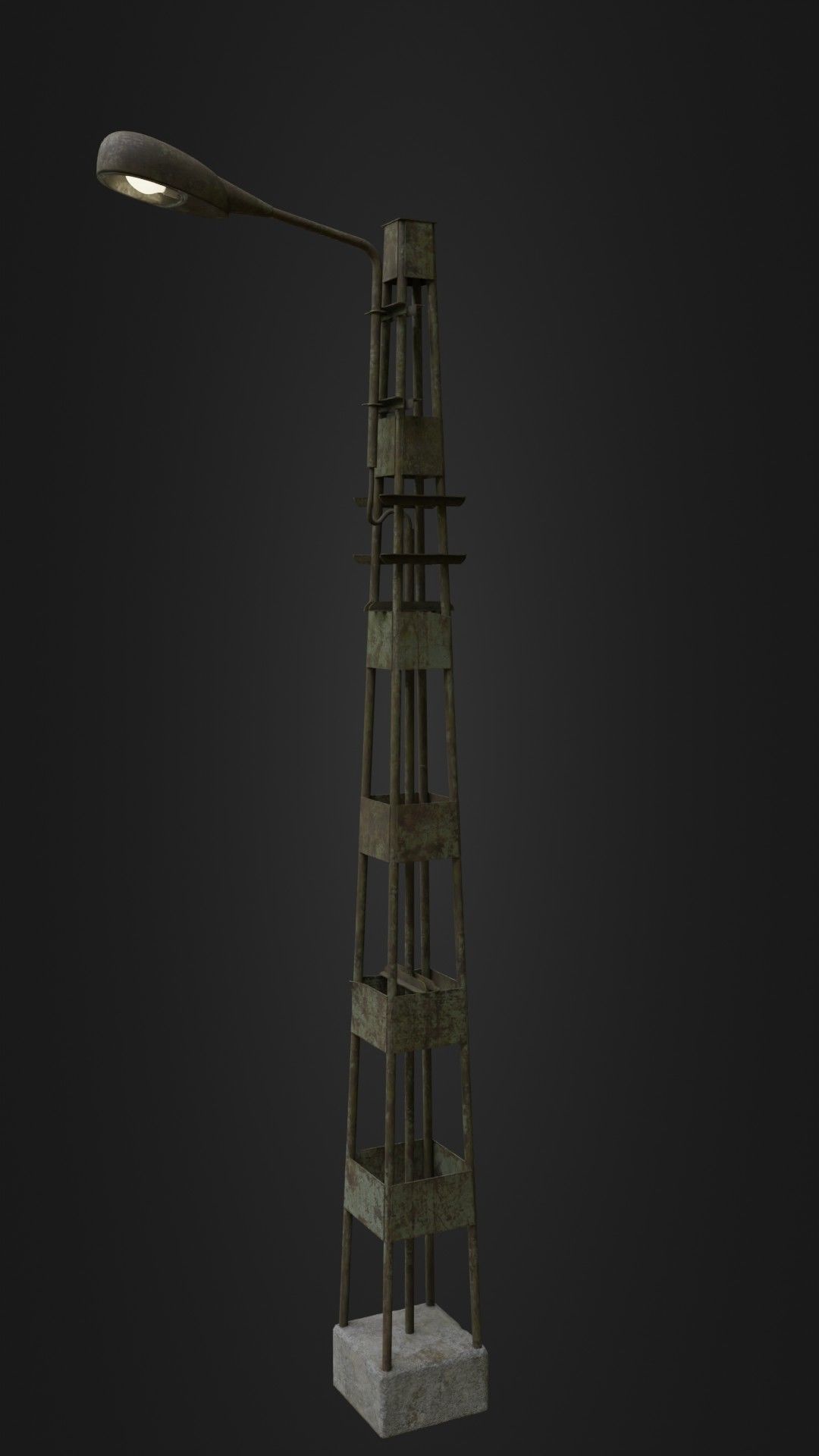 Old Worn Street Light 06 Low-poly 3D model_34