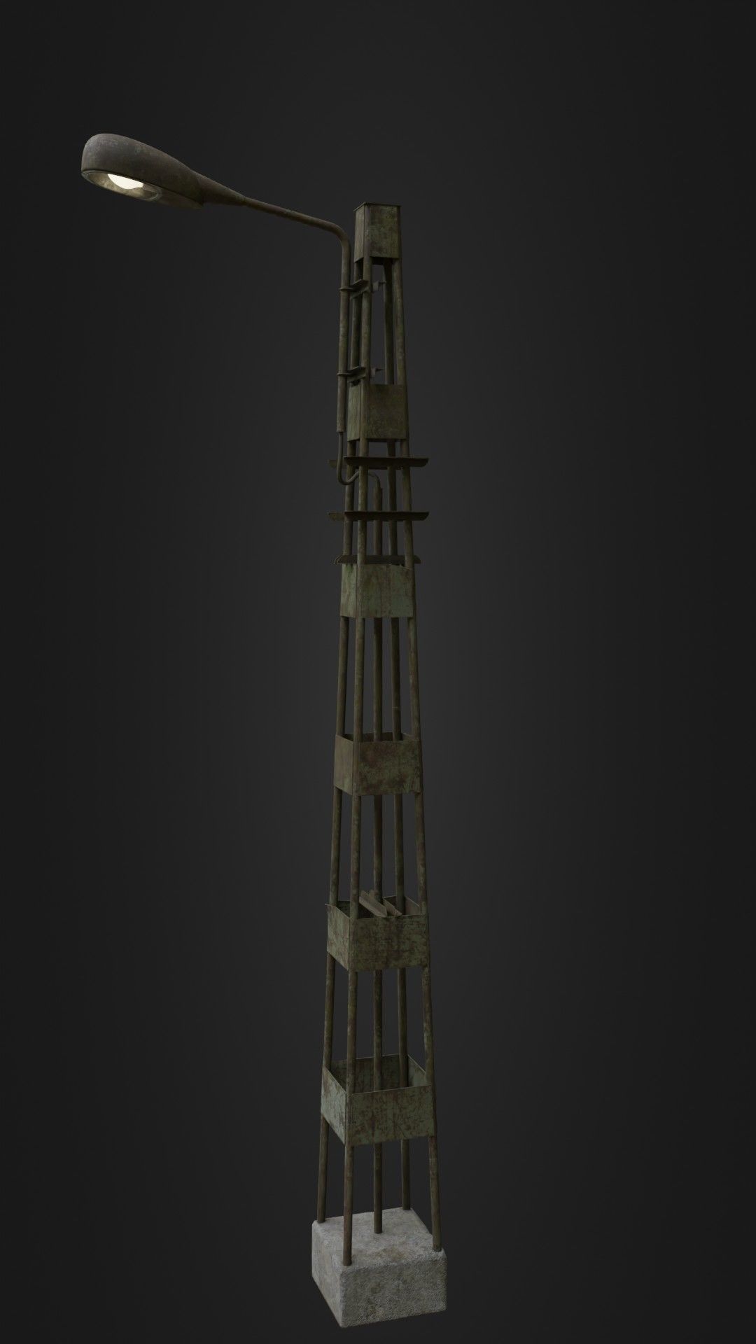 Old Worn Street Light 06 Low-poly 3D model_33