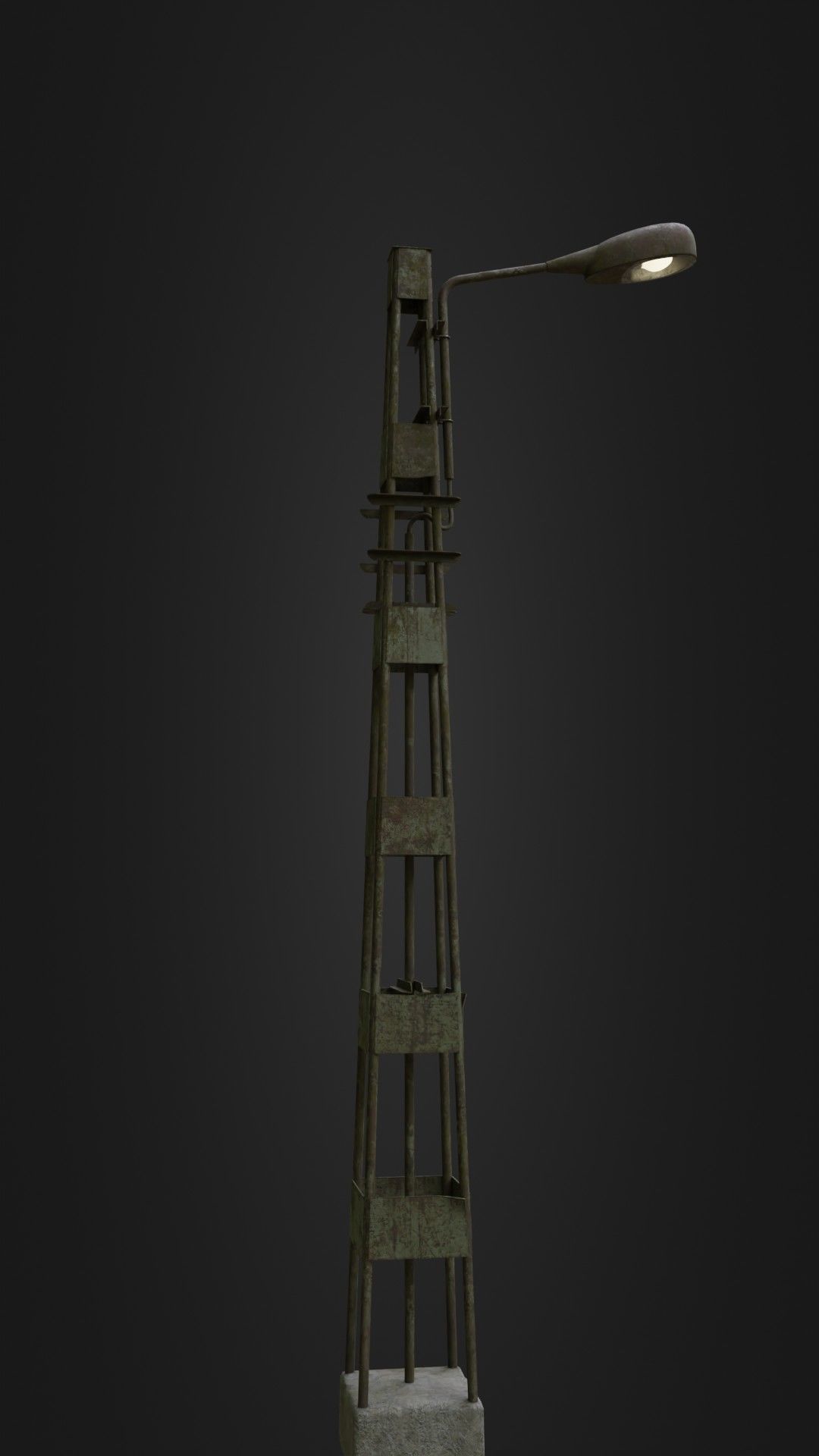 Old Worn Street Light 06 Low-poly 3D model_12
