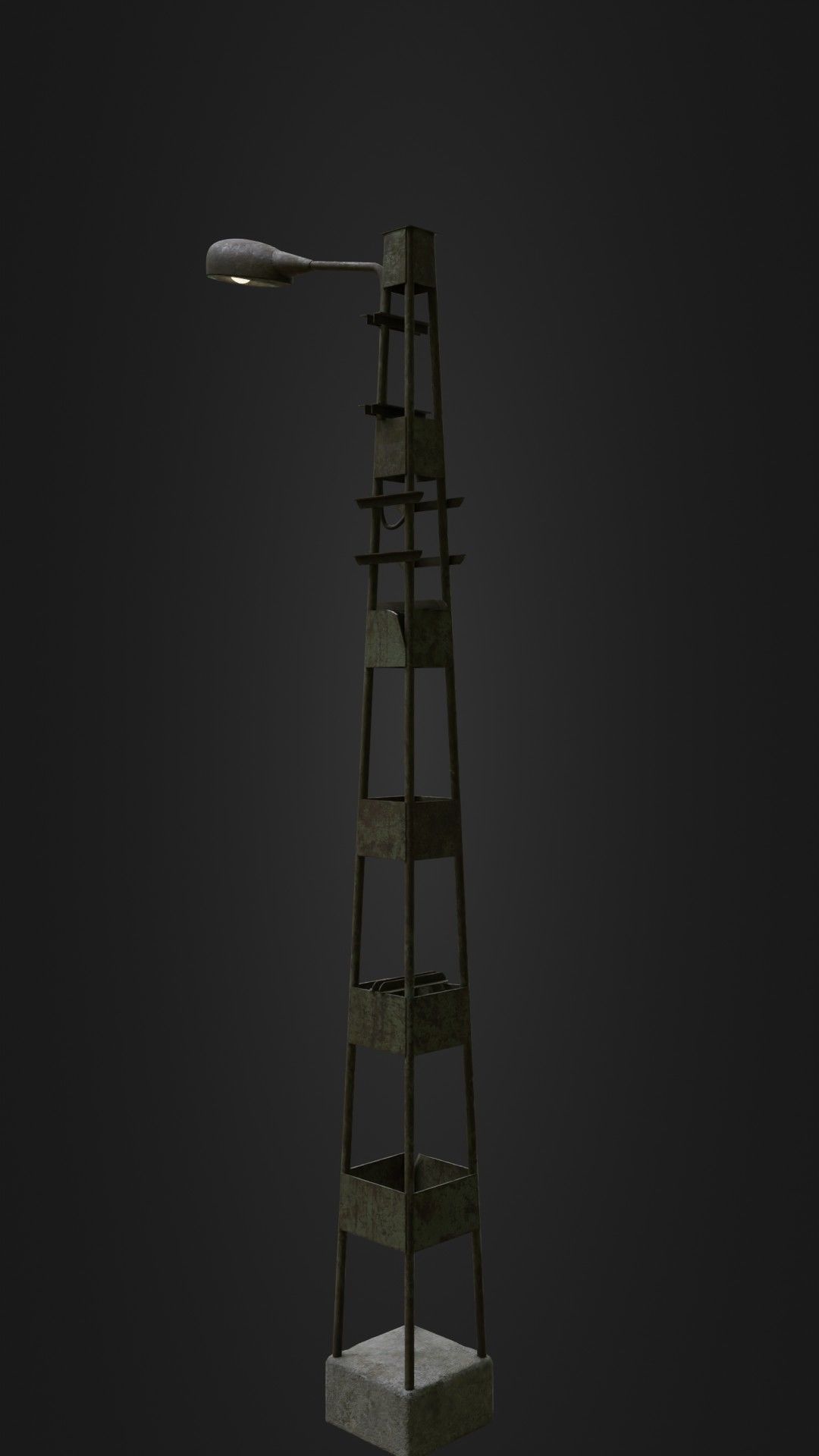Old Worn Street Light 06 Low-poly 3D model_26