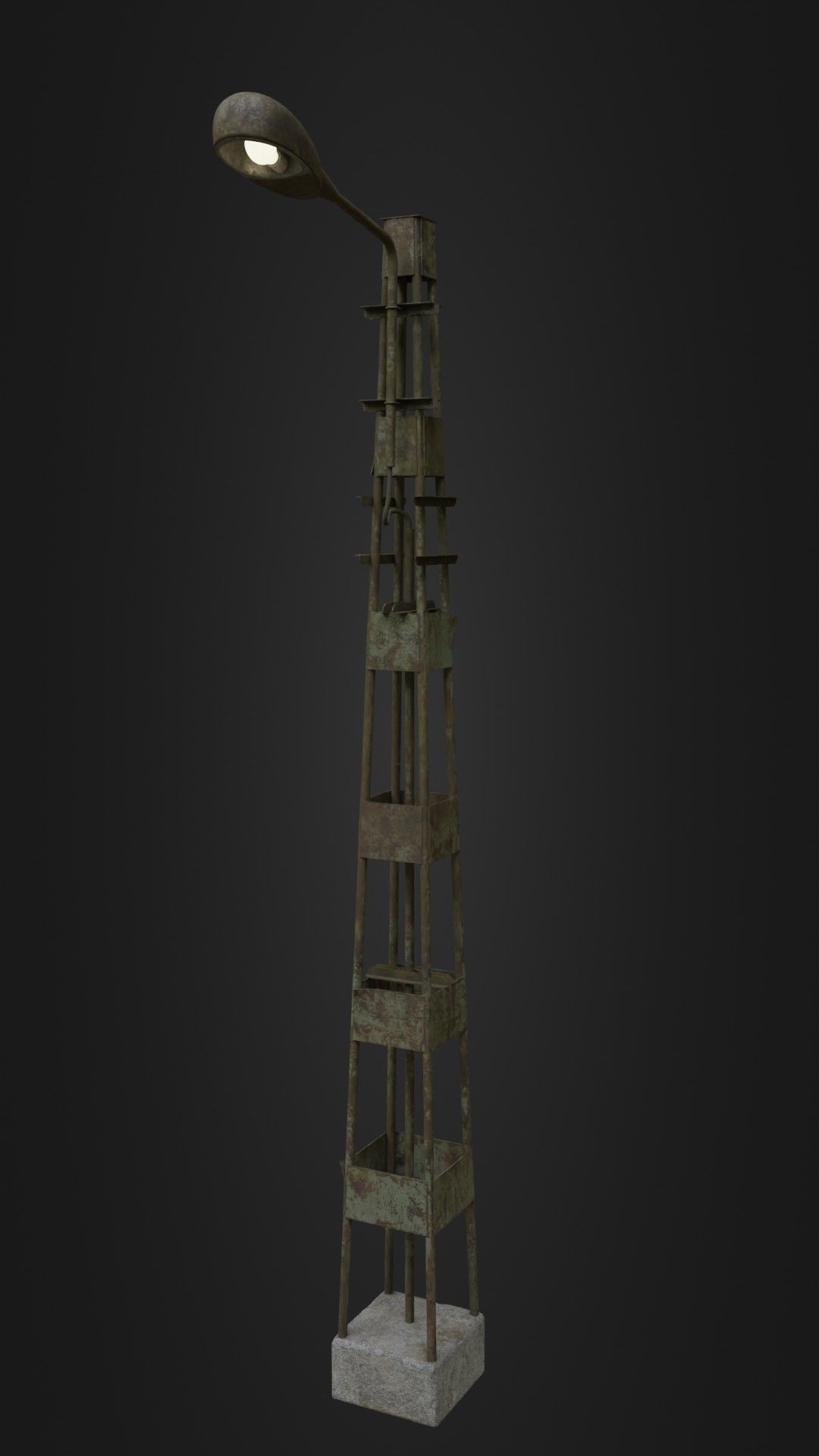 Old Worn Street Light 06 Low-poly 3D model_38