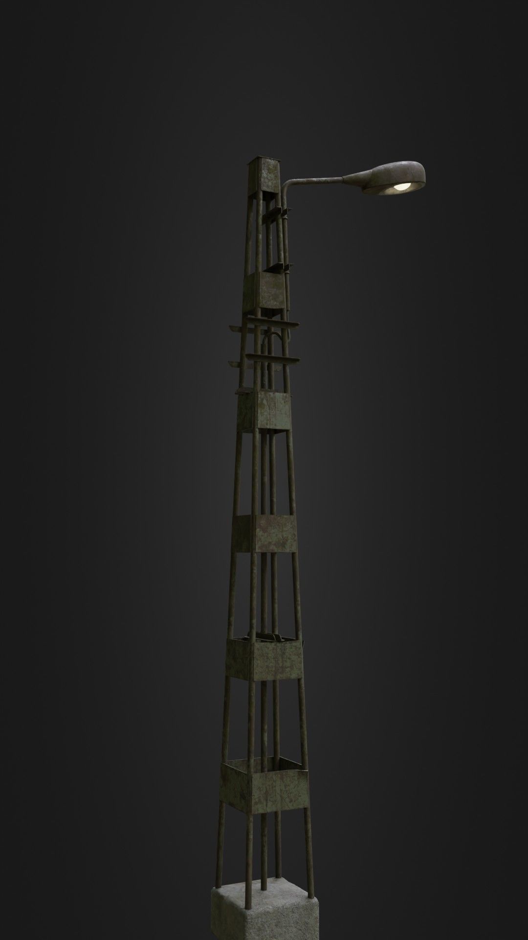 Old Worn Street Light 06 Low-poly 3D model_14