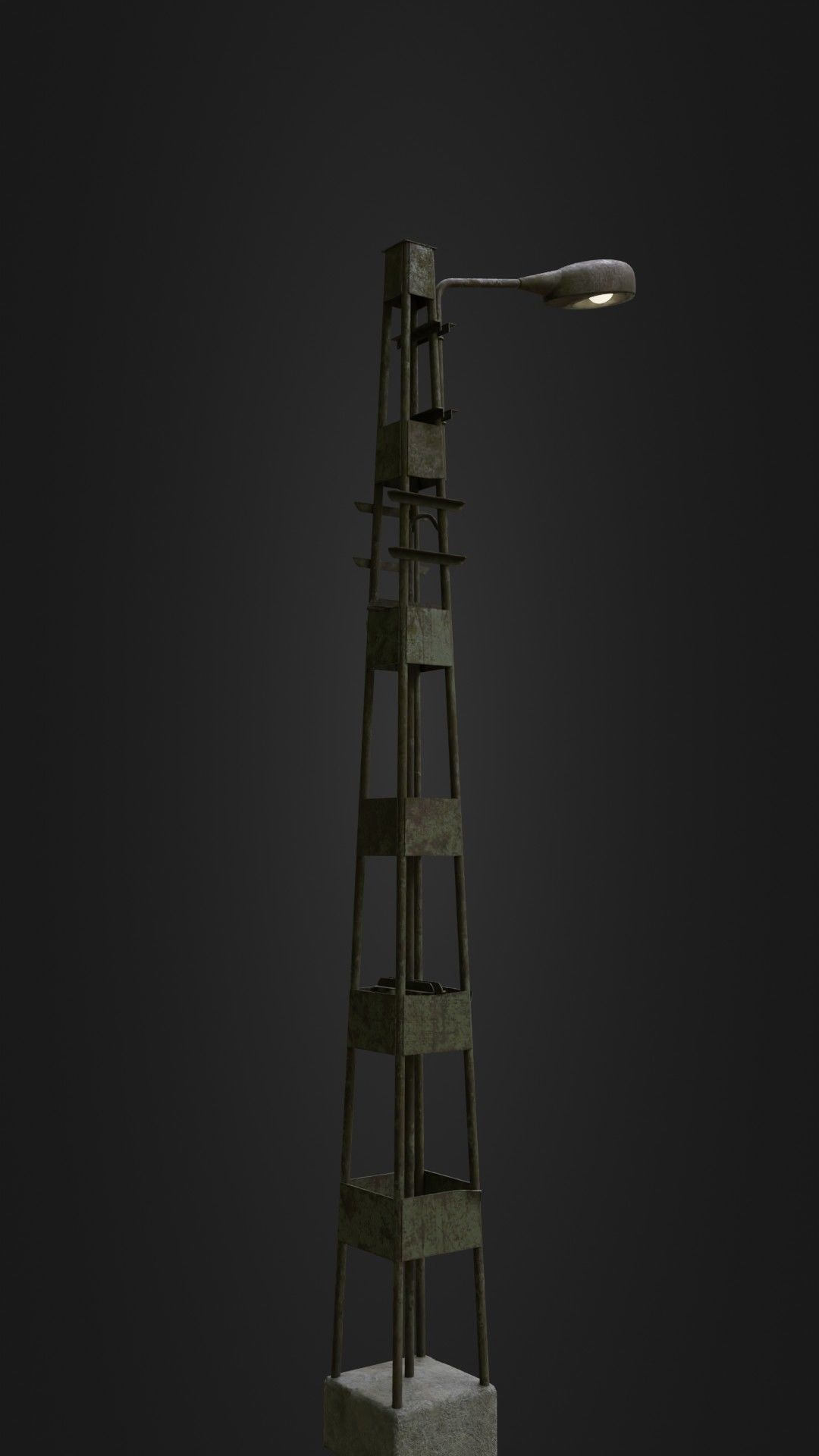 Old Worn Street Light 06 Low-poly 3D model_15
