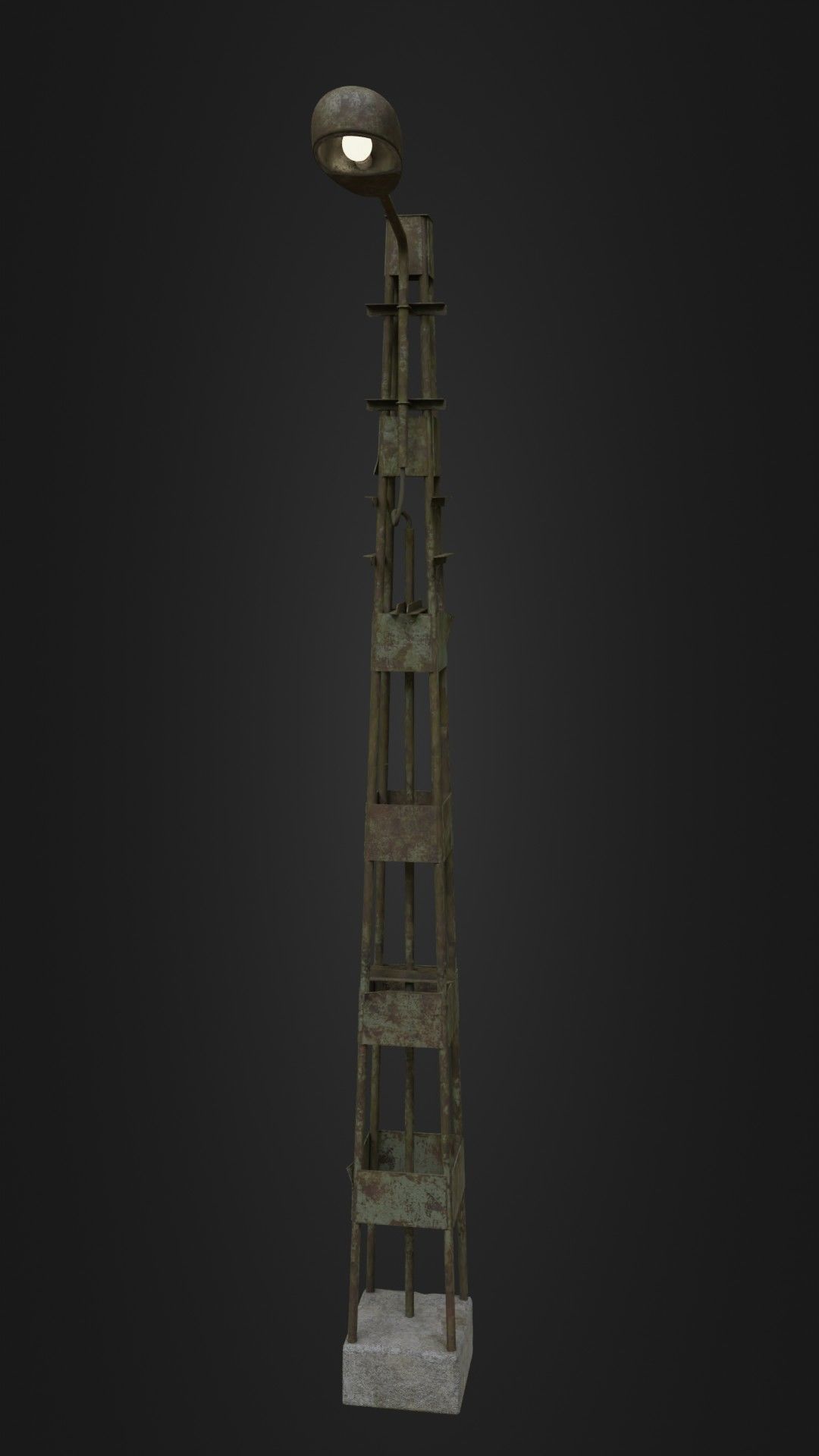 Old Worn Street Light 06 Low-poly 3D model_40