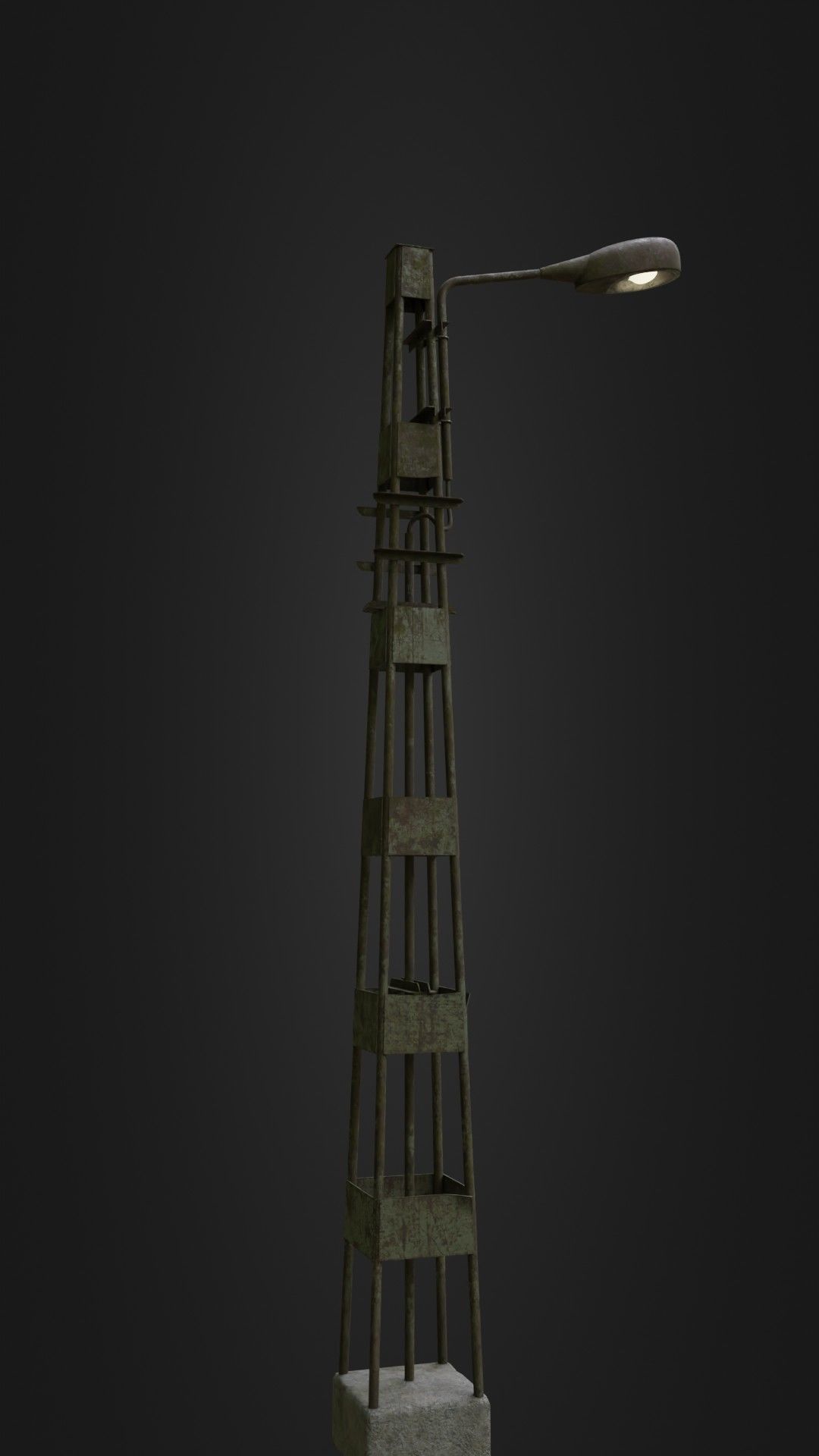 Old Worn Street Light 06 Low-poly 3D model_13