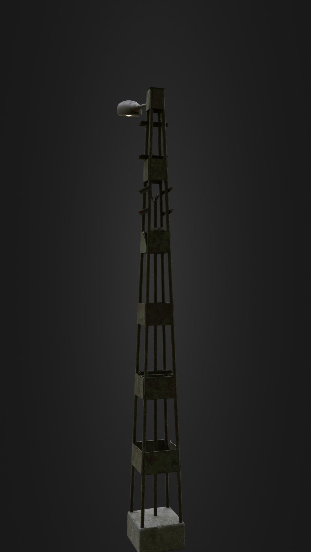 Old Worn Street Light 06 Low-poly 3D model_23