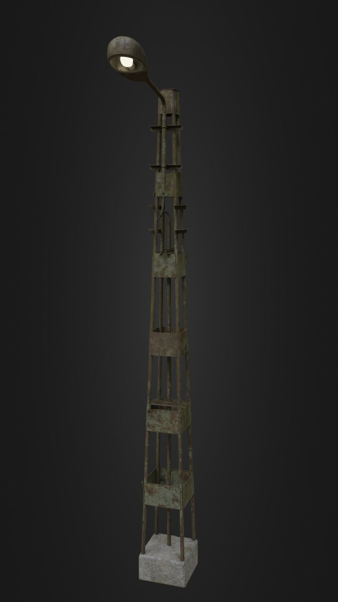Old Worn Street Light 06 Low-poly 3D model_39