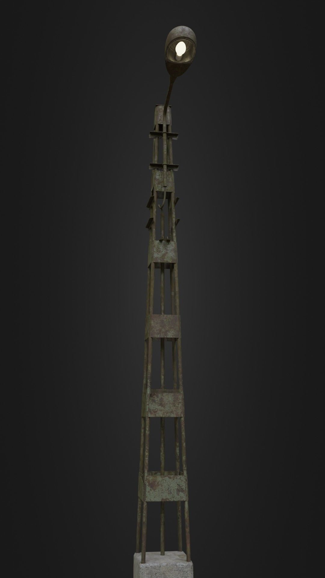 Old Worn Street Light 06 Low-poly 3D model_2
