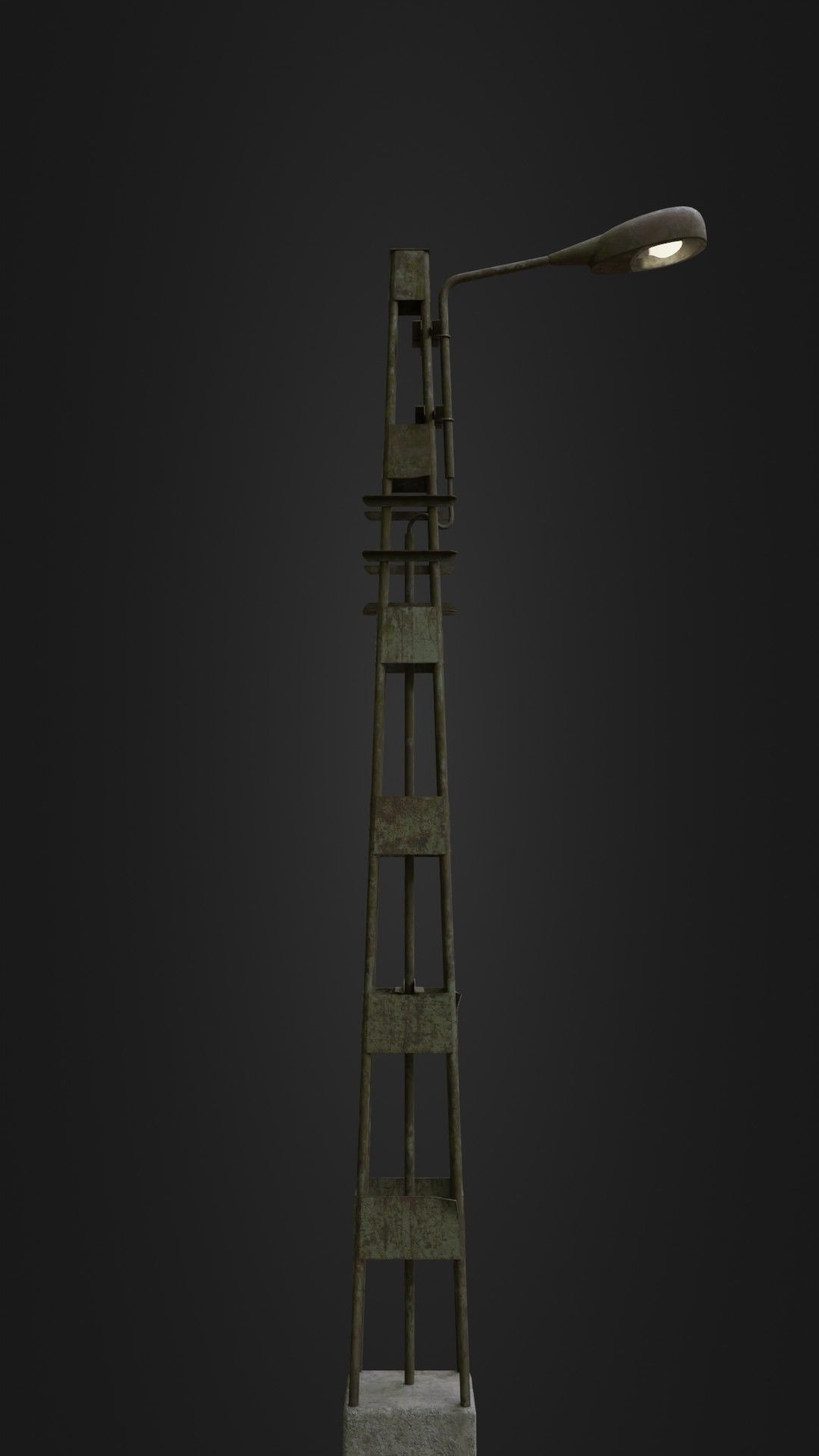 Old Worn Street Light 06 Low-poly 3D model_11