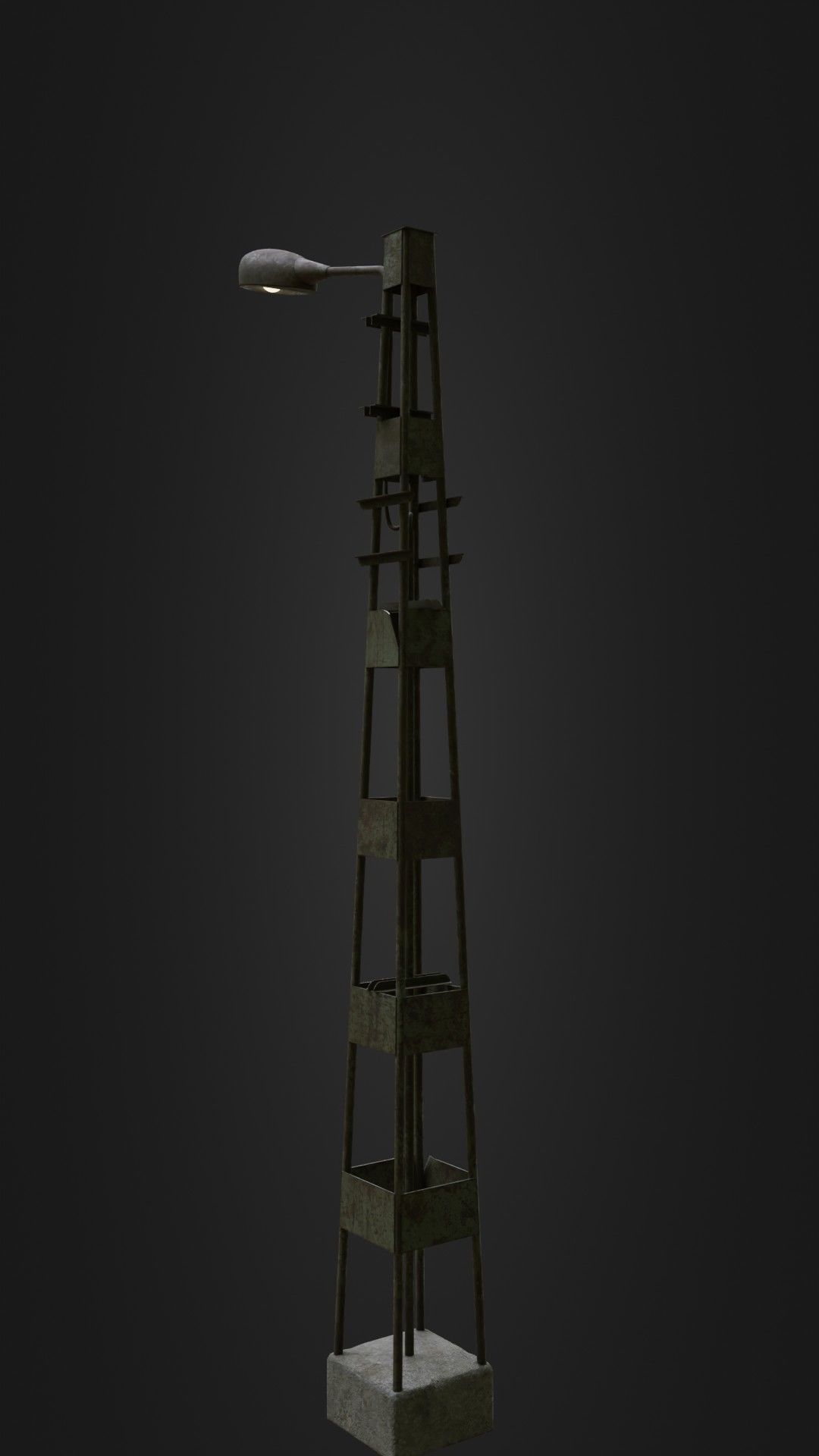 Old Worn Street Light 06 Low-poly 3D model_25