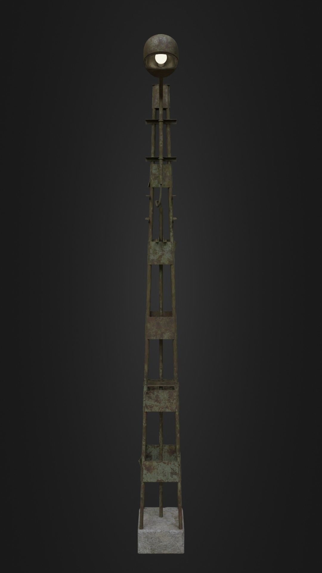 Old Worn Street Light 06 Low-poly 3D model_41