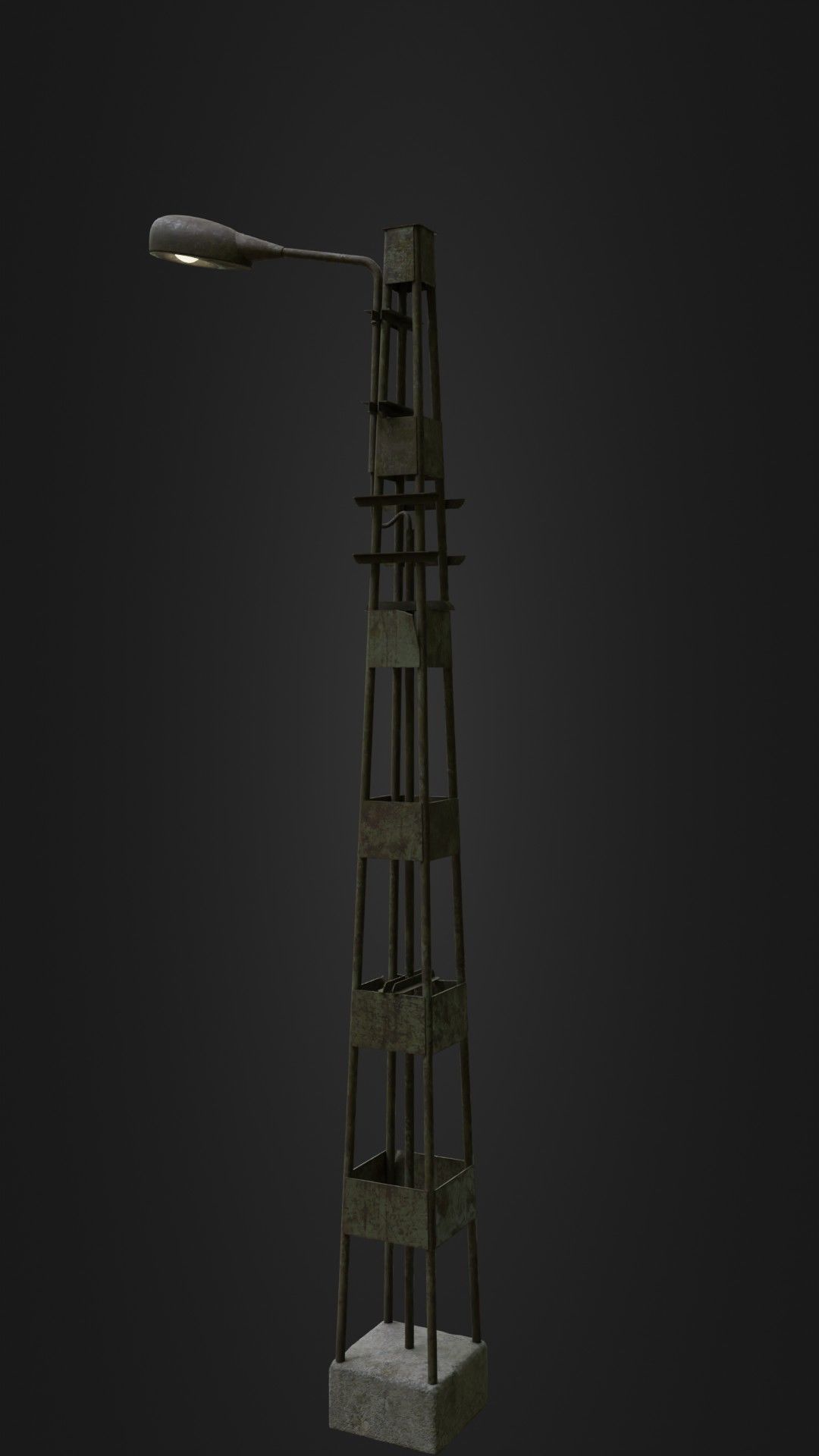 Old Worn Street Light 06 Low-poly 3D model_28
