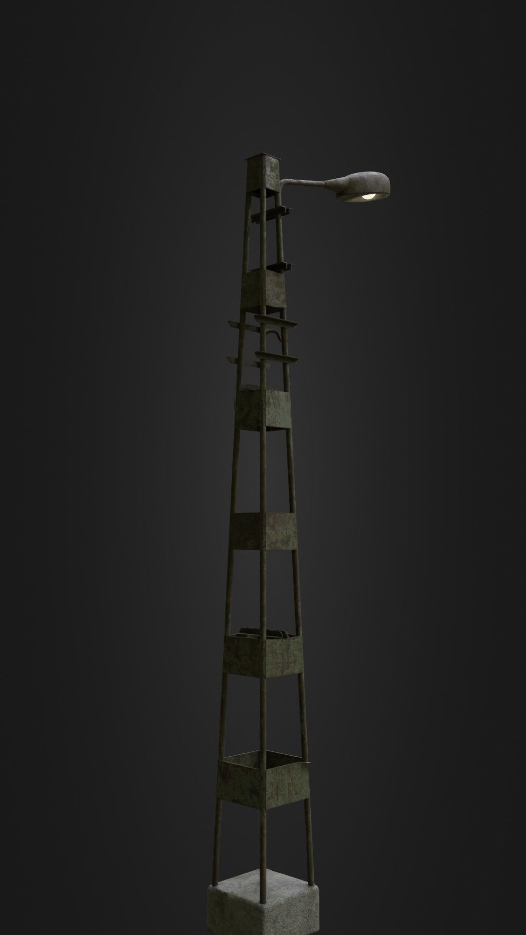 Old Worn Street Light 06 Low-poly 3D model_16