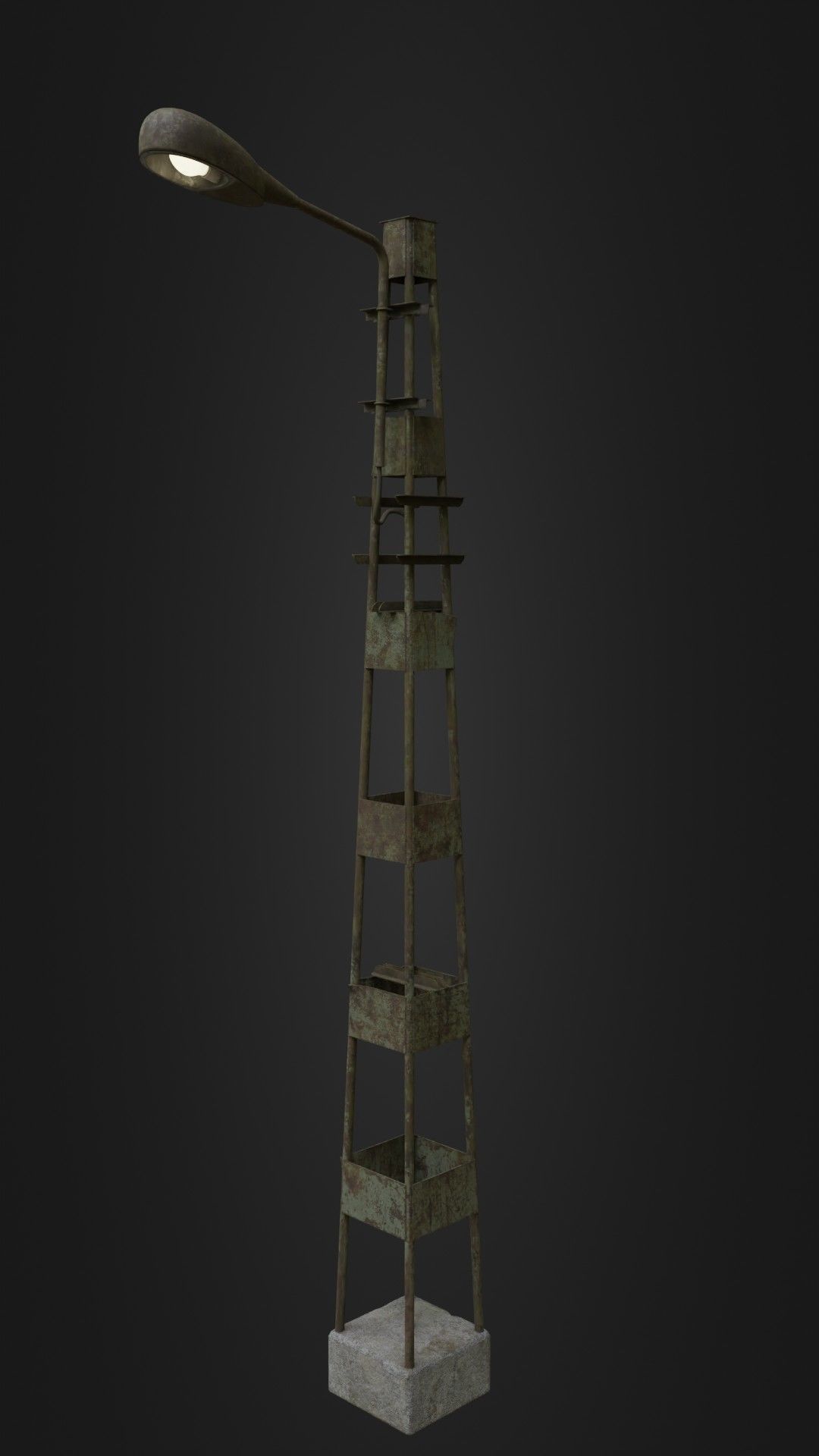 Old Worn Street Light 06 Low-poly 3D model_36