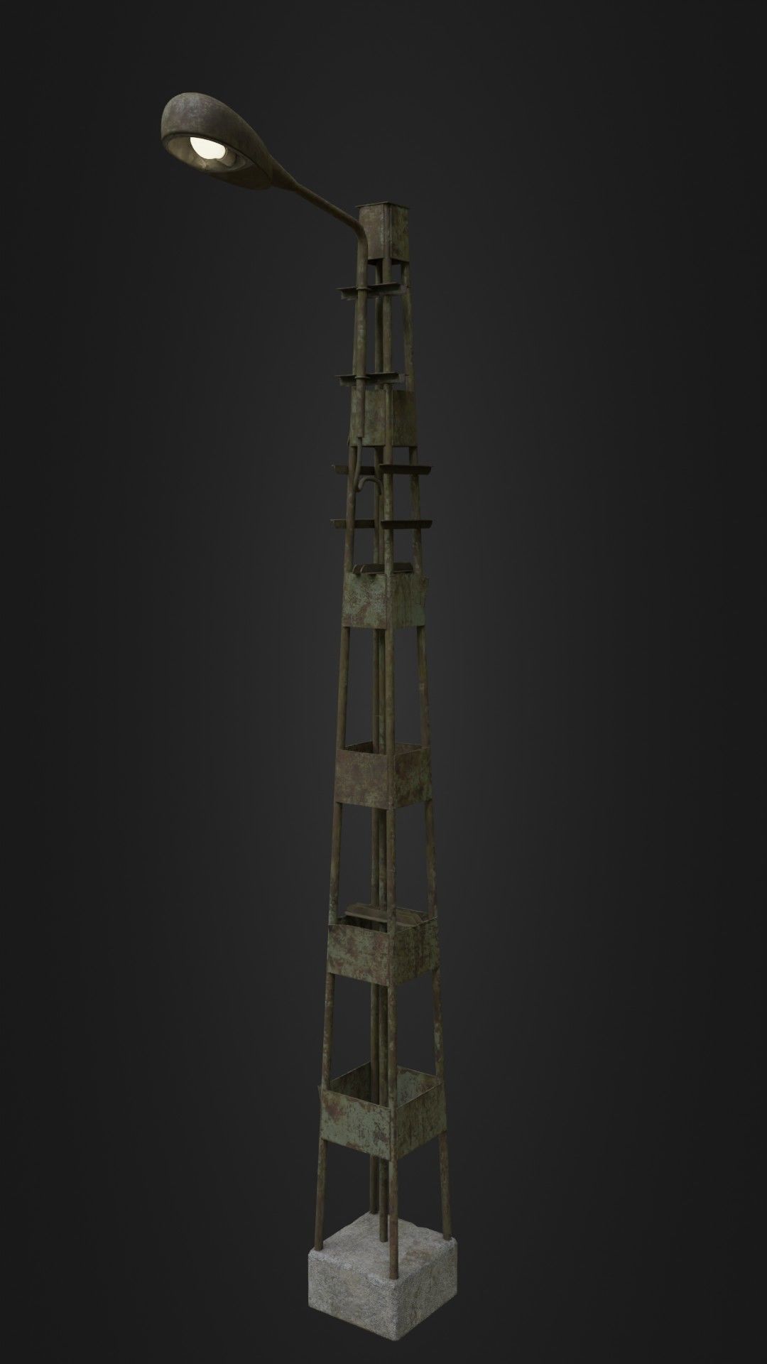 Old Worn Street Light 06 Low-poly 3D model_37