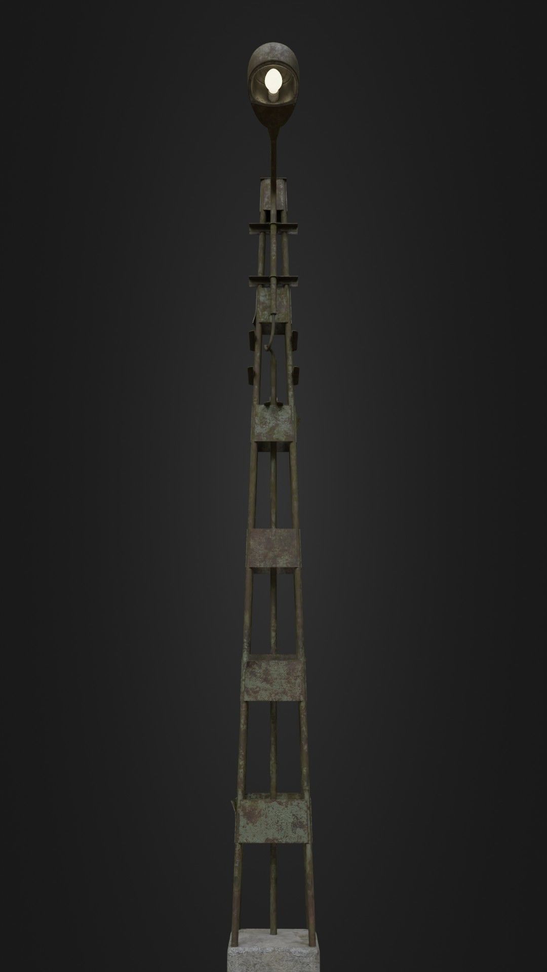 Old Worn Street Light 06 Low-poly 3D model_1