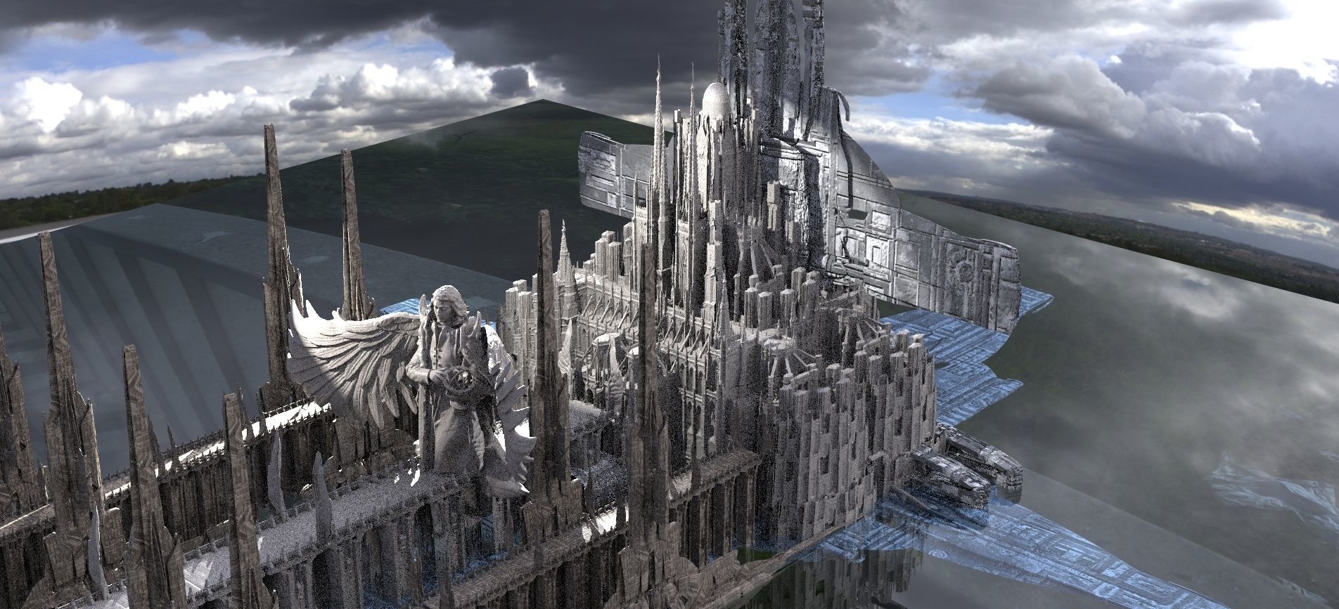 StarCitizen Inspired Future Civilization Kit bash 1 3D model_1