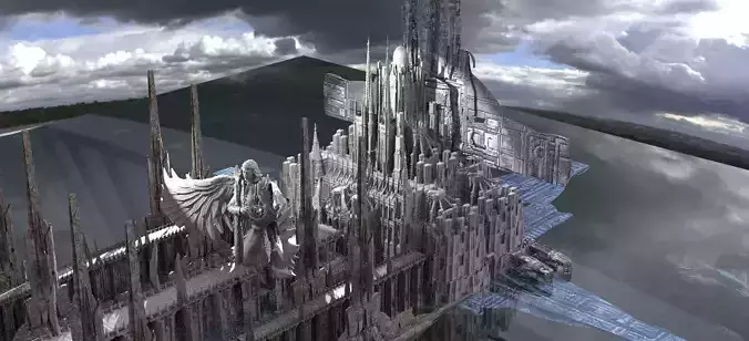 StarCitizen Inspired Future Civilization Kit bash 1 3D model