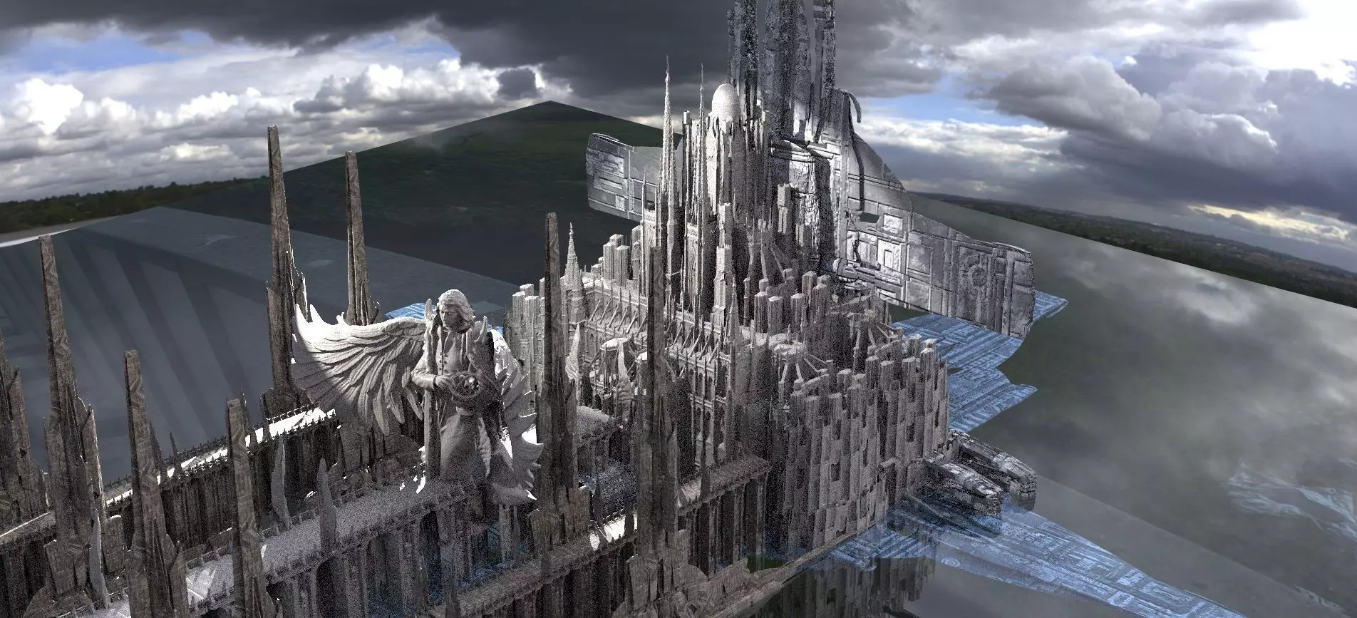 StarCitizen Inspired Future Civilization Kit bash 1 3D model_0