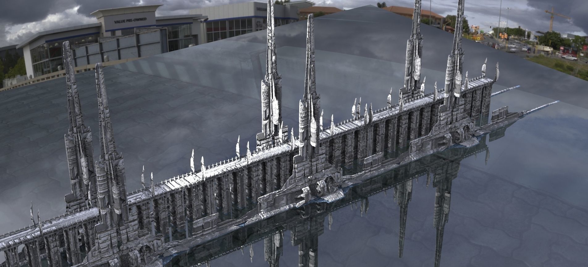 StarCitizen Inspired Future Civilization Kit bash 1 3D model_9