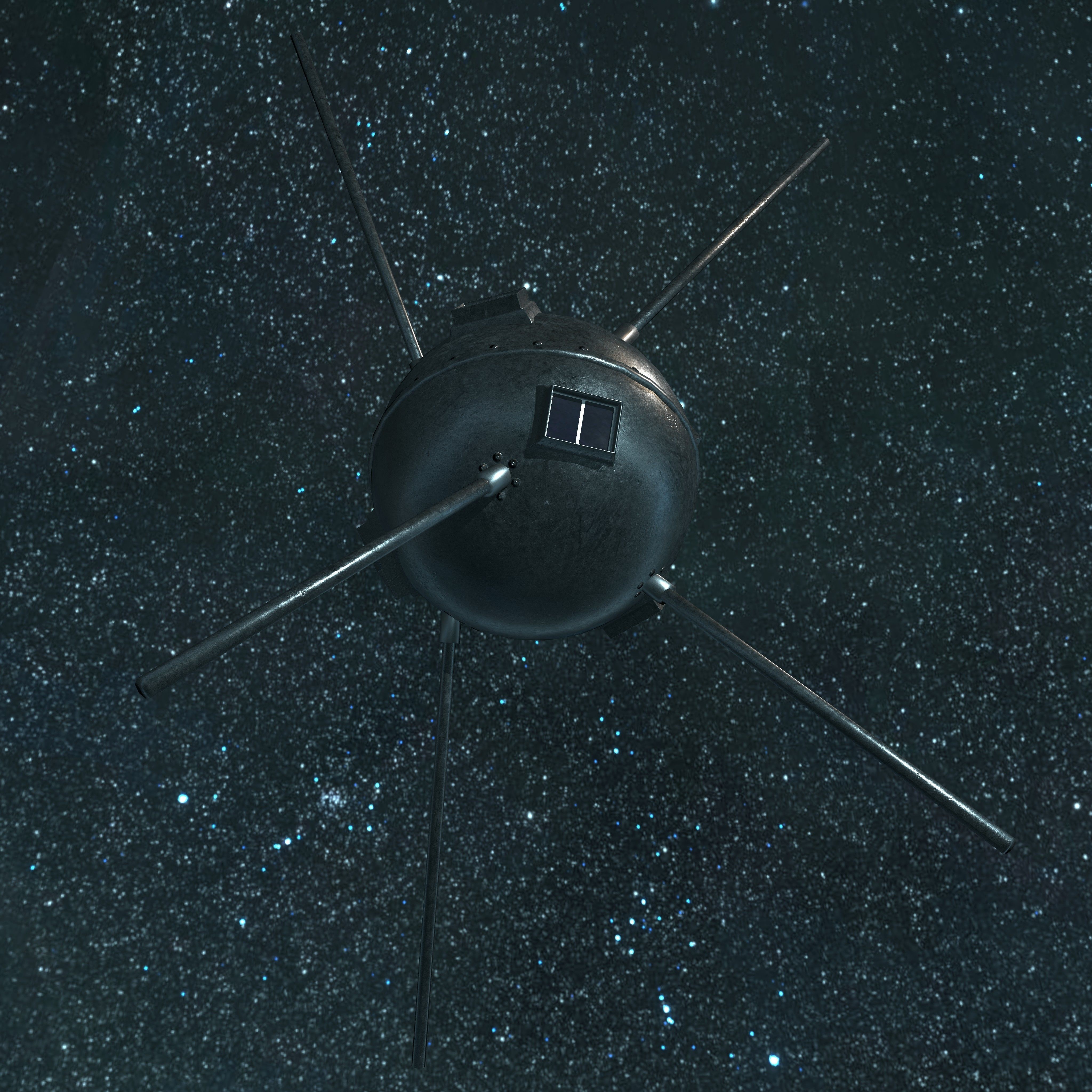 Vanguard 1 Satellite Low-poly 3D model_11