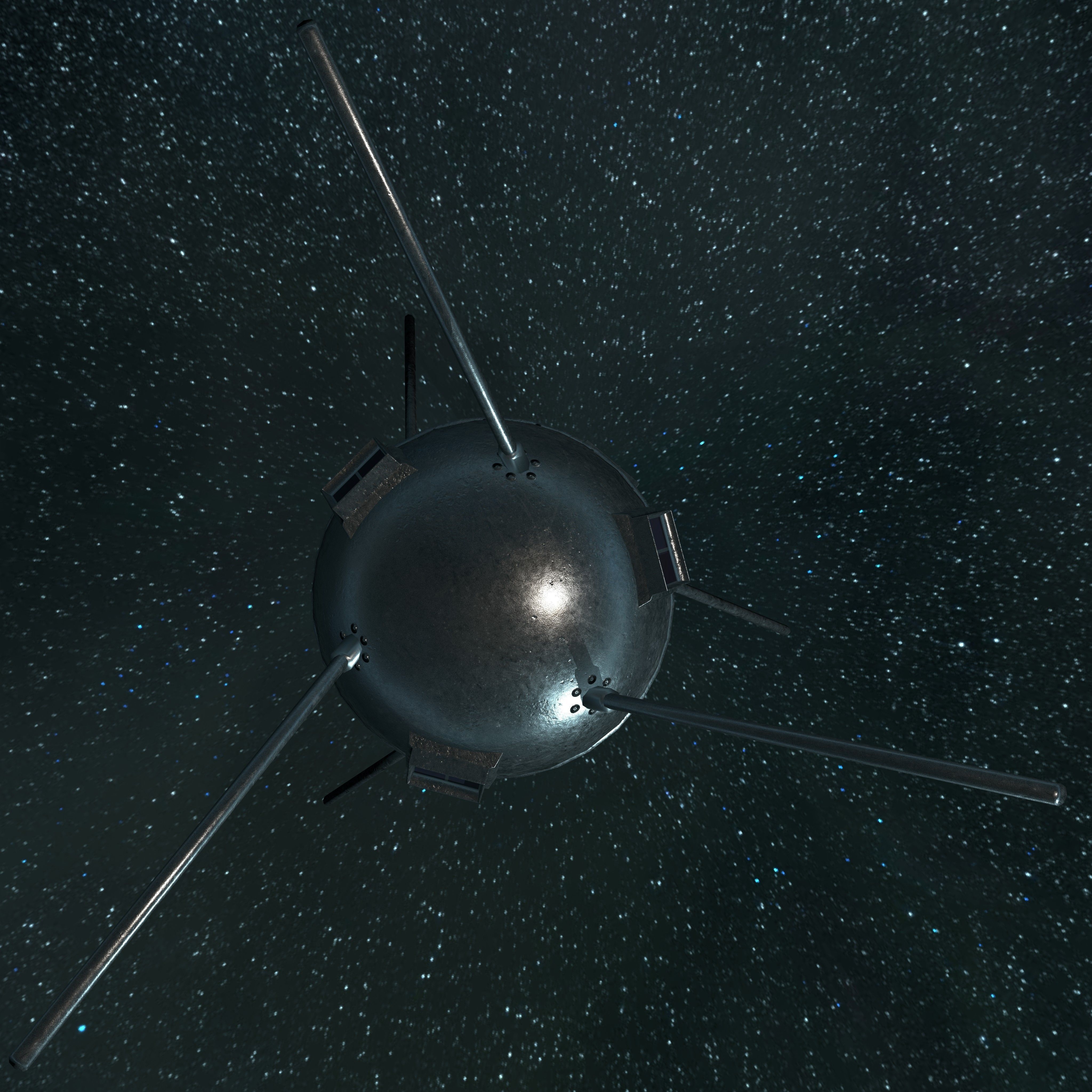 Vanguard 1 Satellite Low-poly 3D model_13
