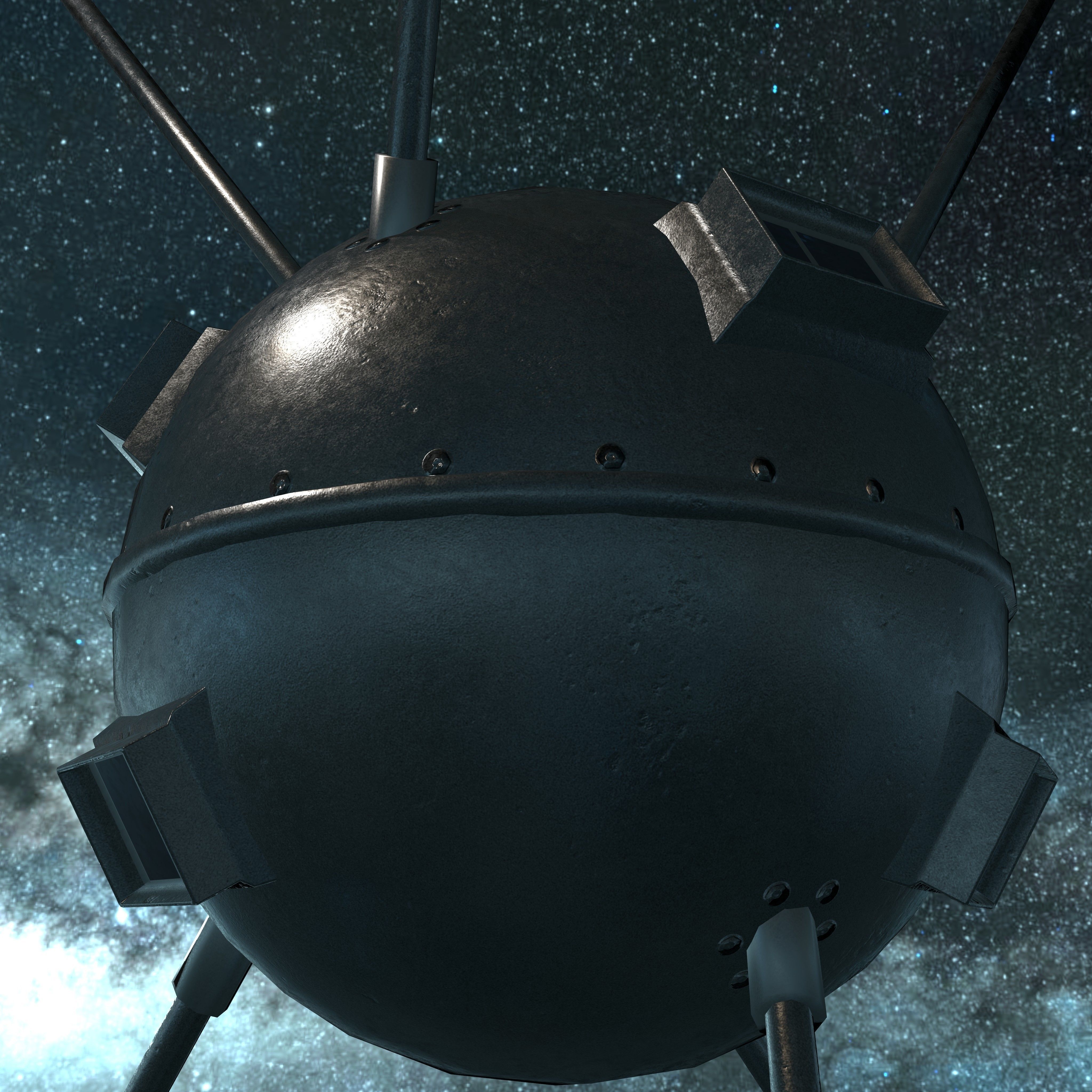 Vanguard 1 Satellite Low-poly 3D model_15