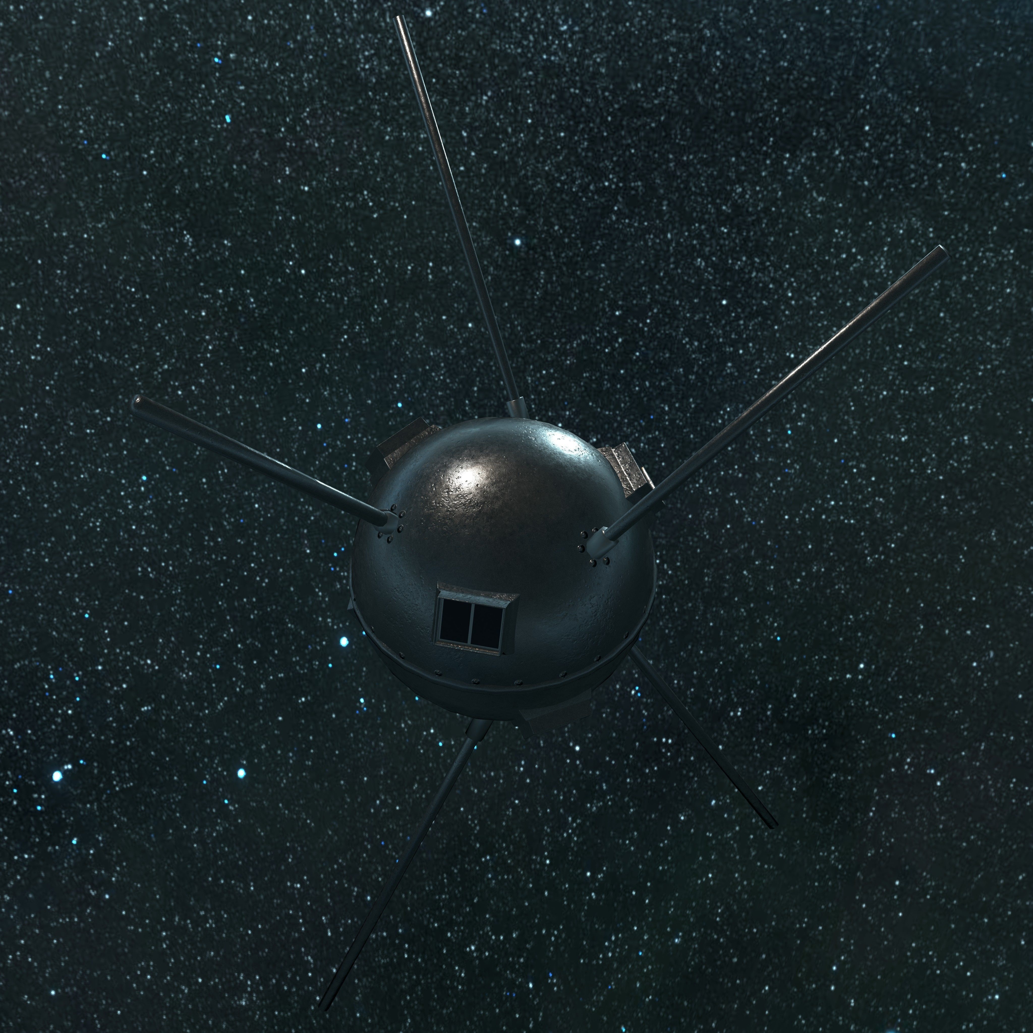 Vanguard 1 Satellite Low-poly 3D model_8