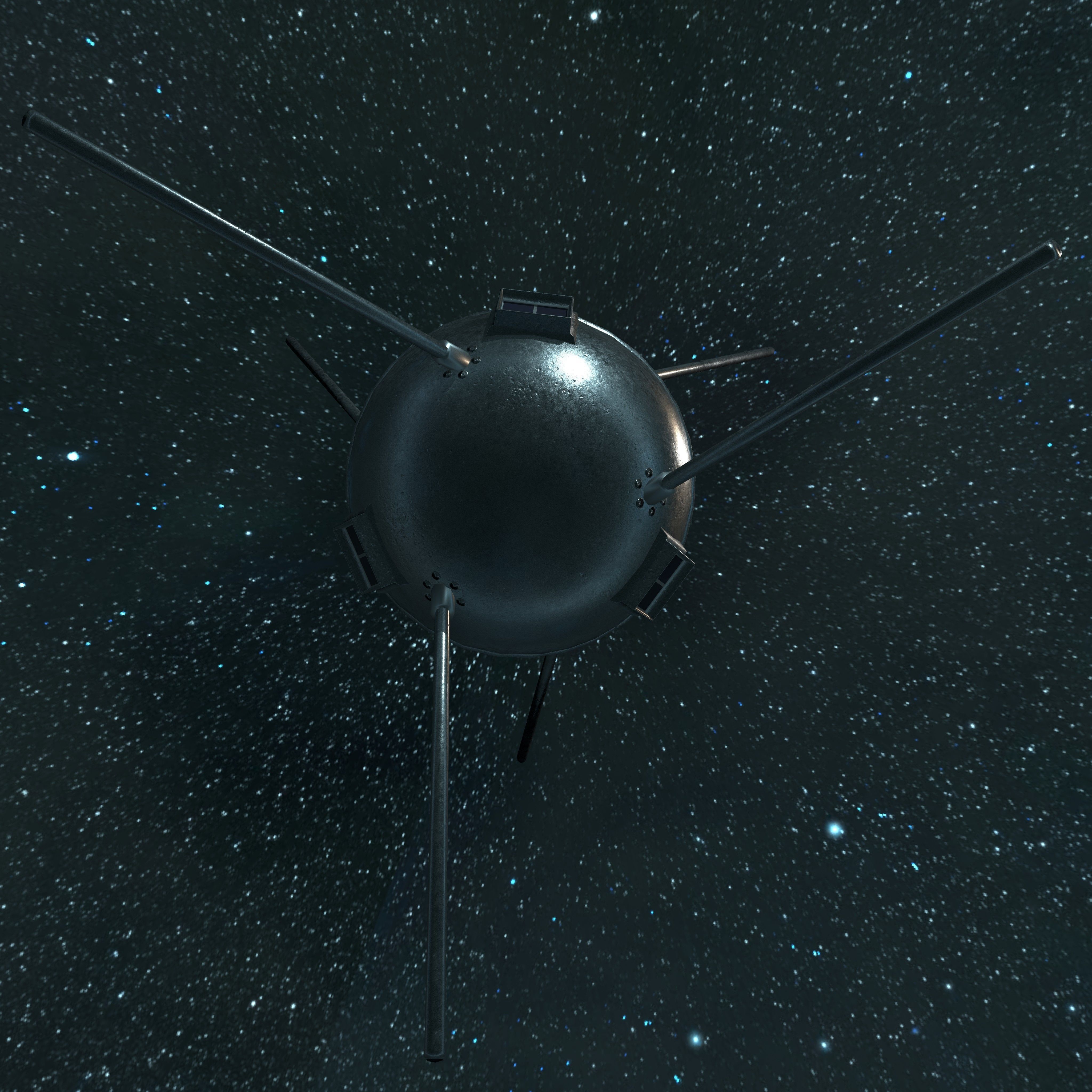 Vanguard 1 Satellite Low-poly 3D model_12