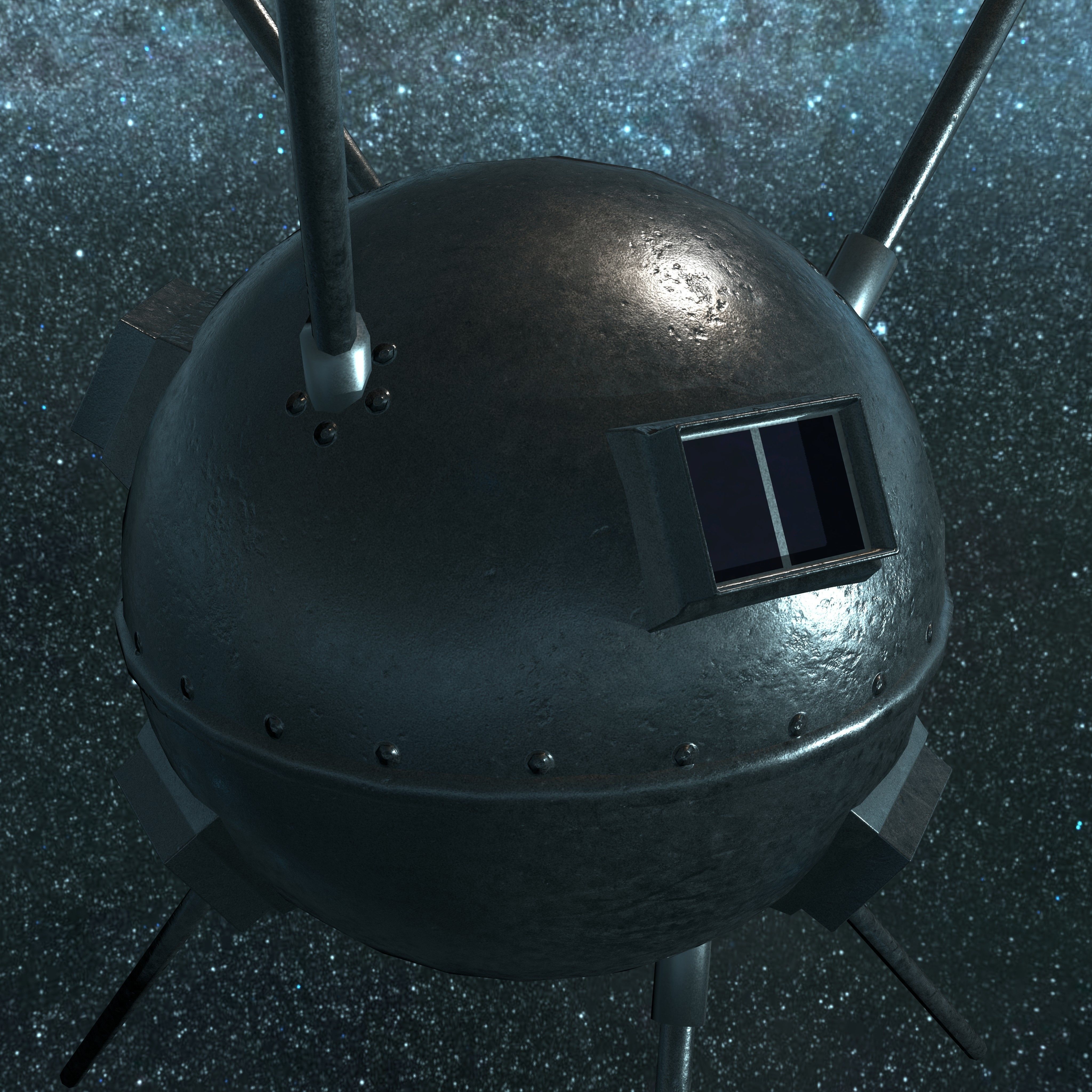 Vanguard 1 Satellite Low-poly 3D model_14