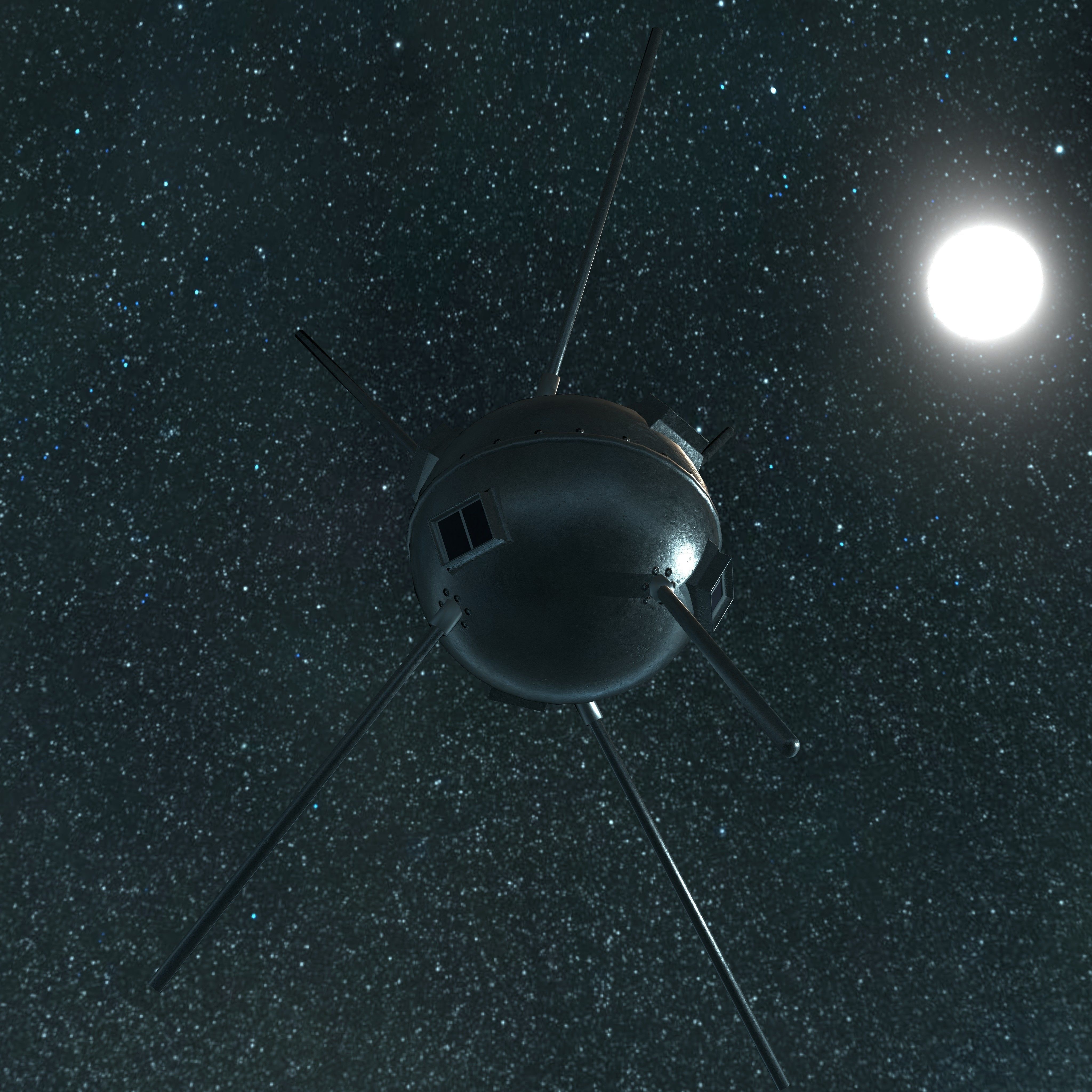 Vanguard 1 Satellite Low-poly 3D model_10