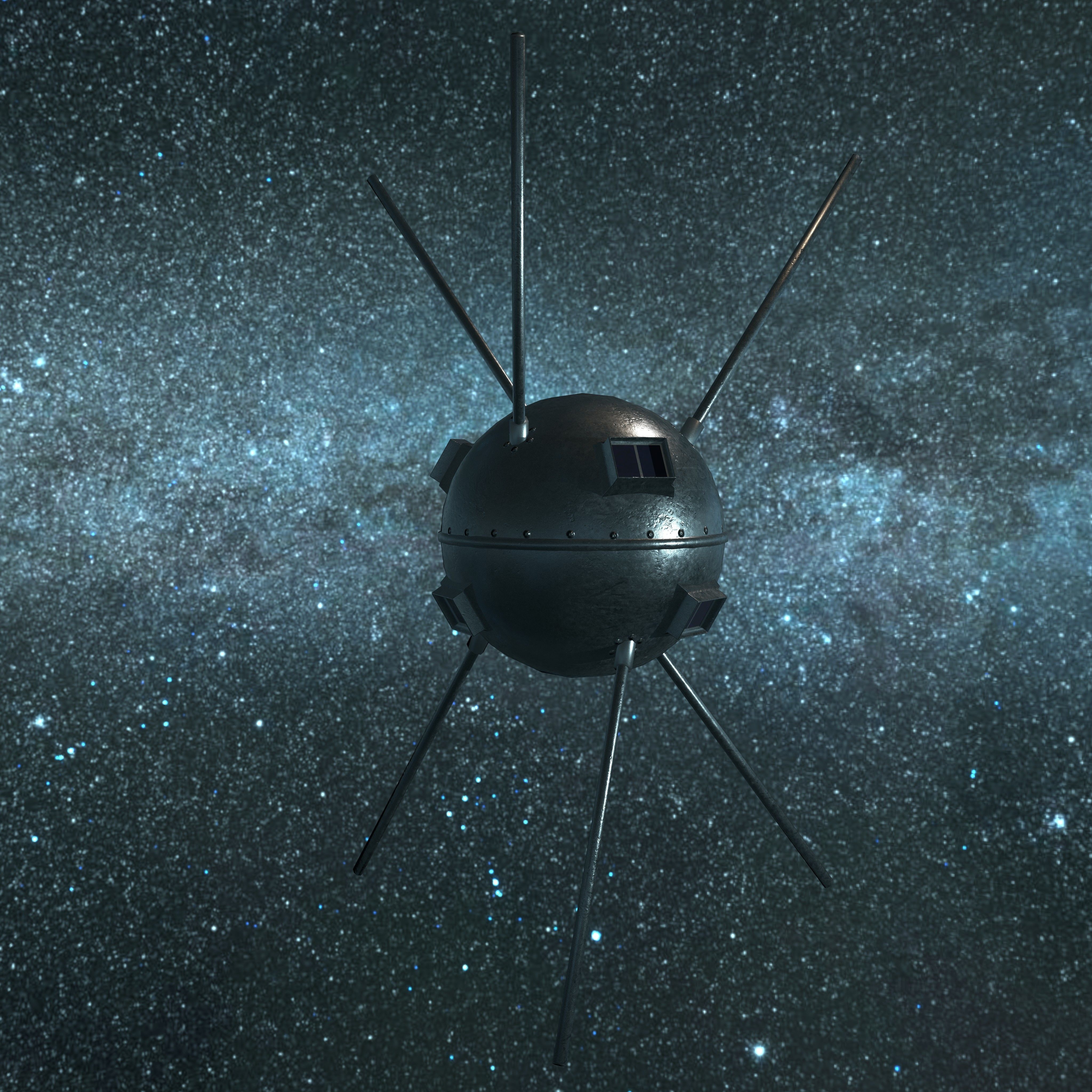 Vanguard 1 Satellite Low-poly 3D model_5