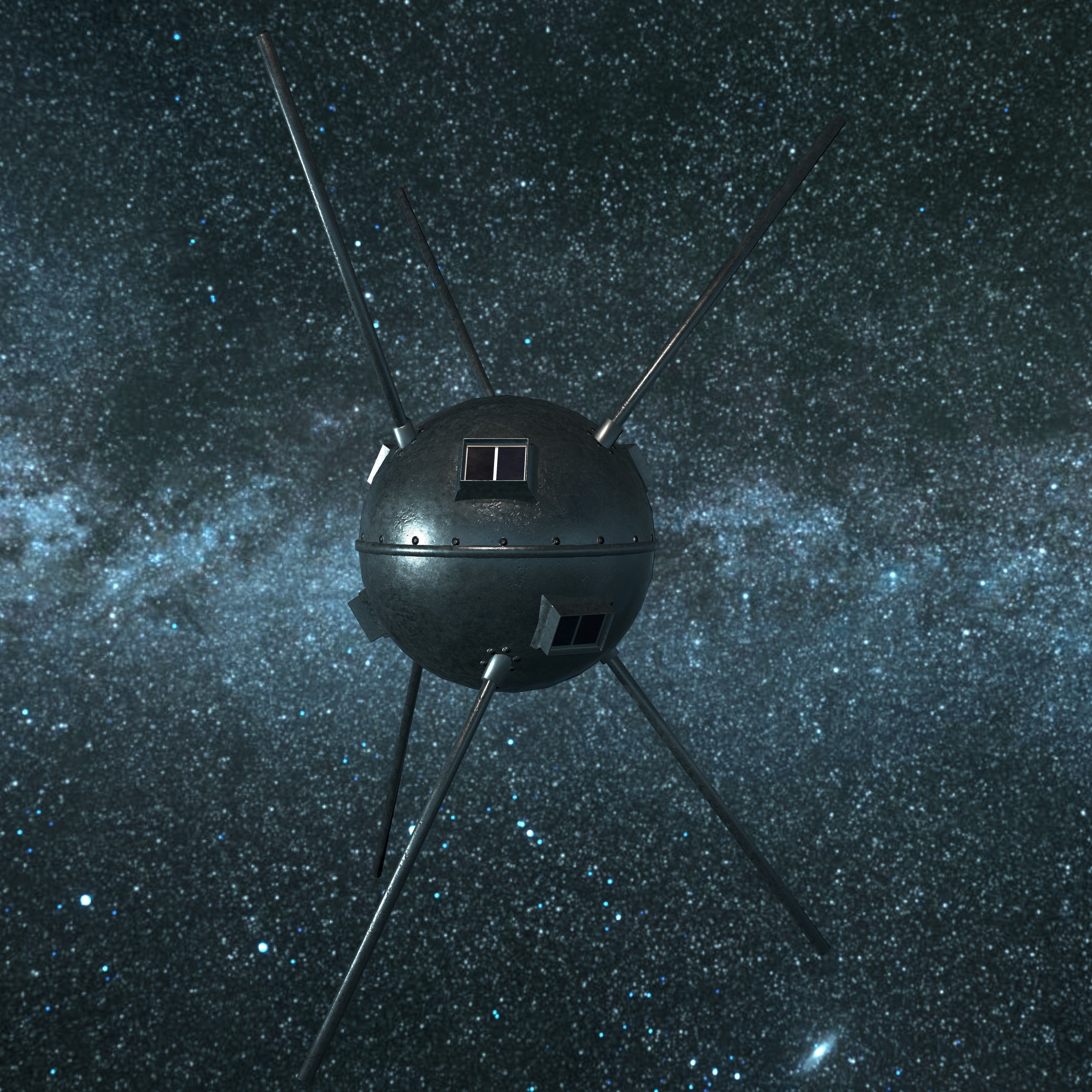 Vanguard 1 Satellite Low-poly 3D model_3