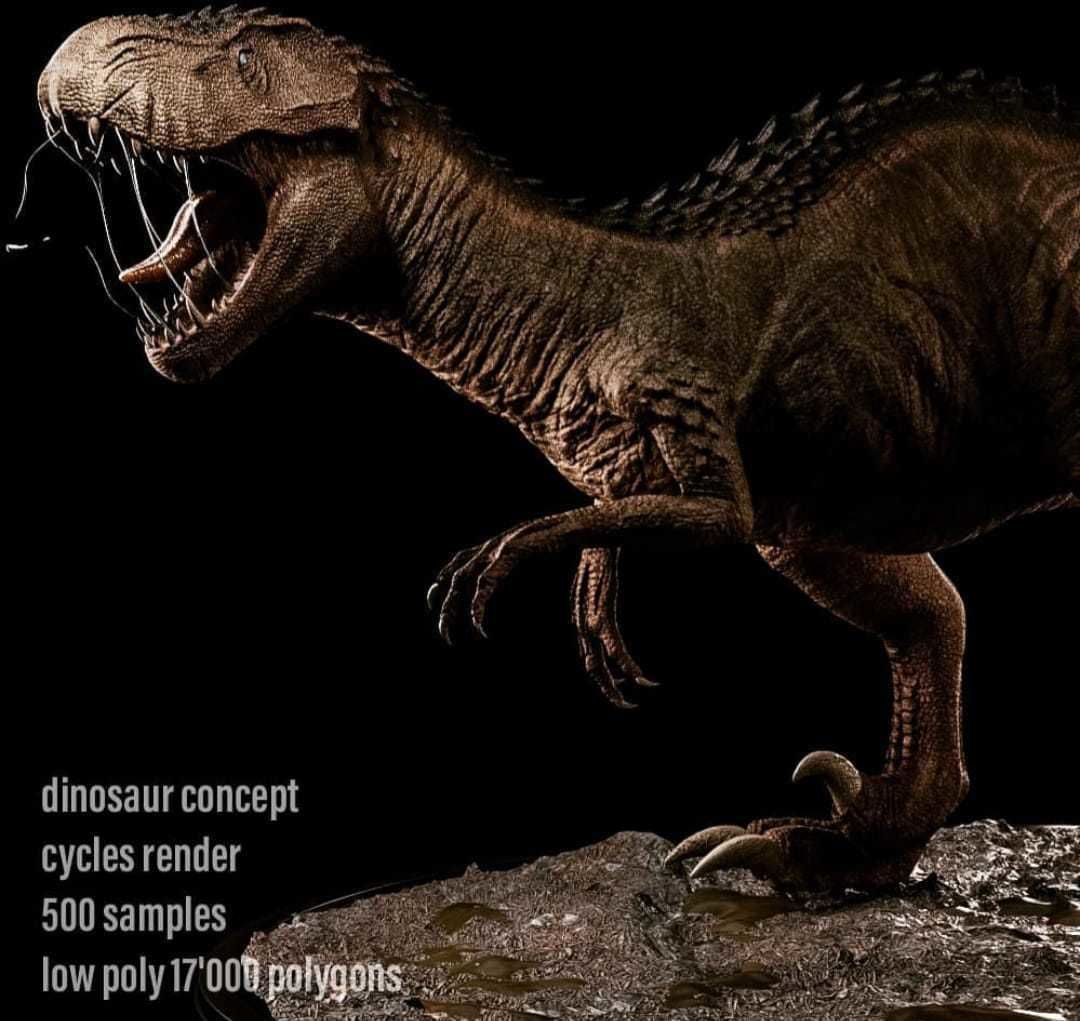 Dinosaur   skeleton  muscles 3D model_7