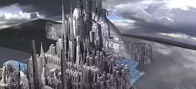 New Babylon City Fallen Angels Kitbash 3D model