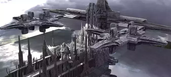 Floating city of Dark Dragon power Kit bash