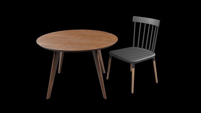 Table and Chair Interior Home Free 3D model