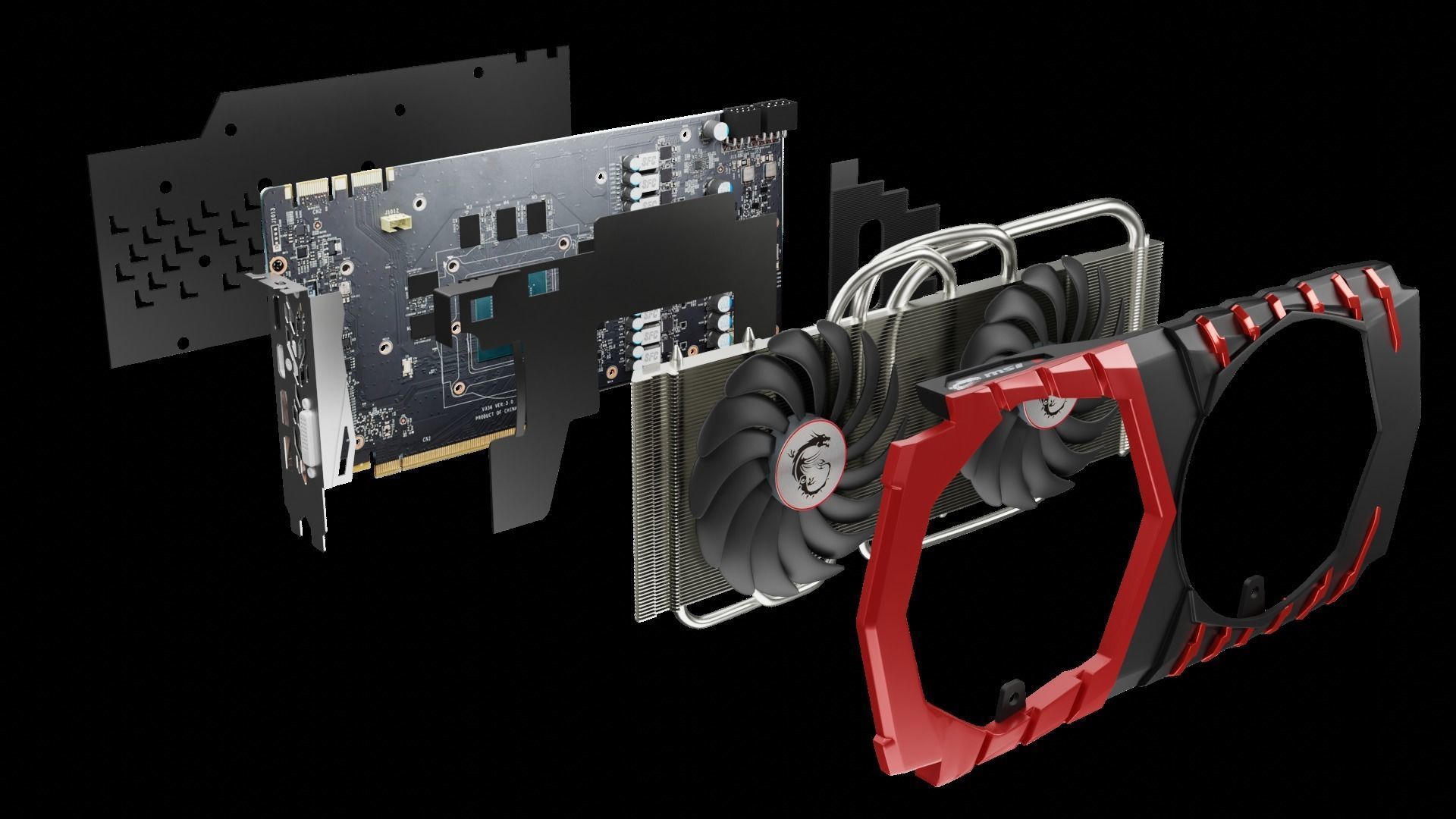 GTX graphic card 3D model_1