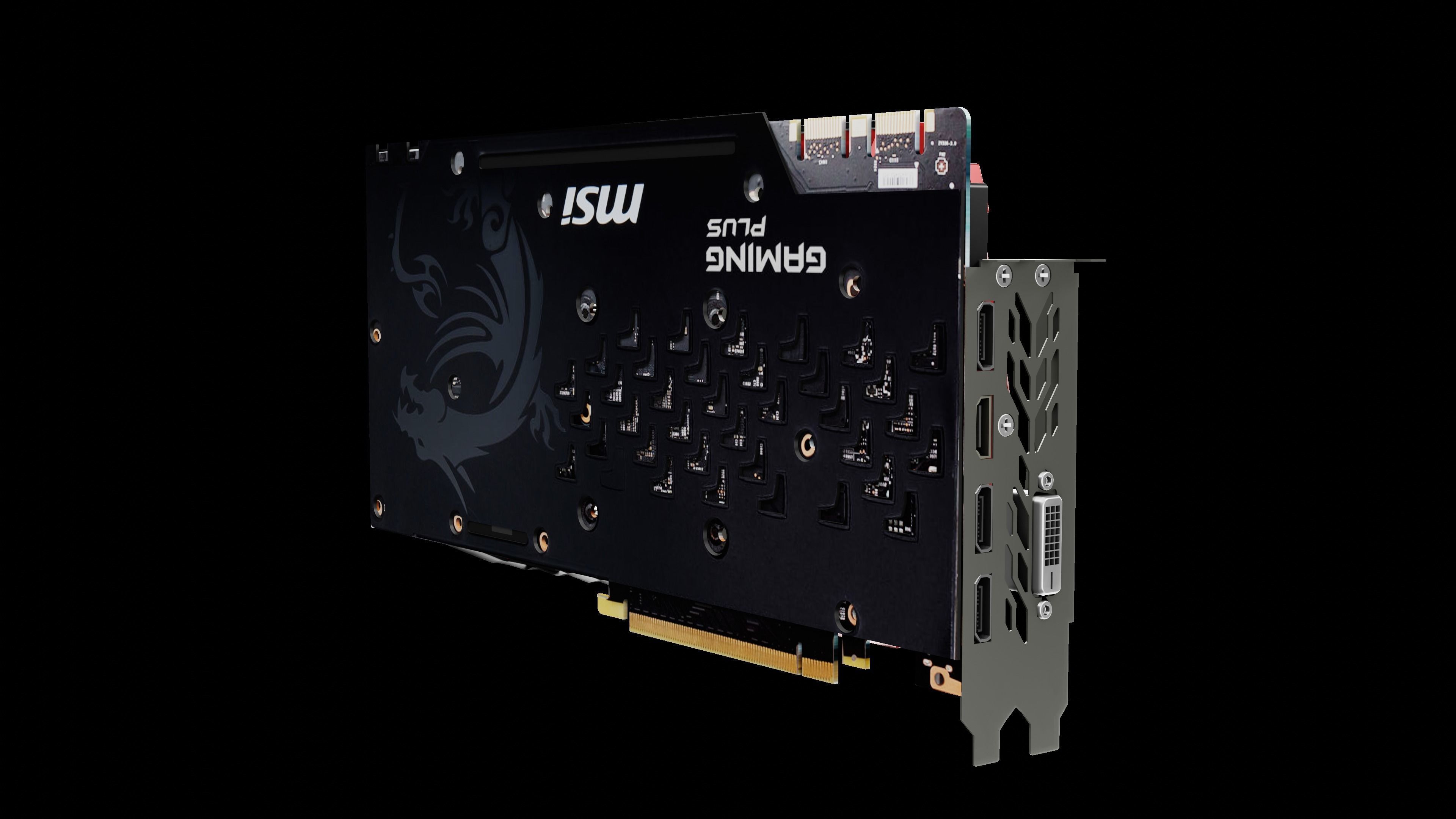 GTX graphic card 3D model_4