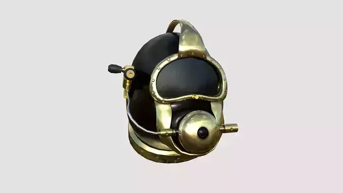Diving Helmet B 08 Black Gold - Character Design Fashion