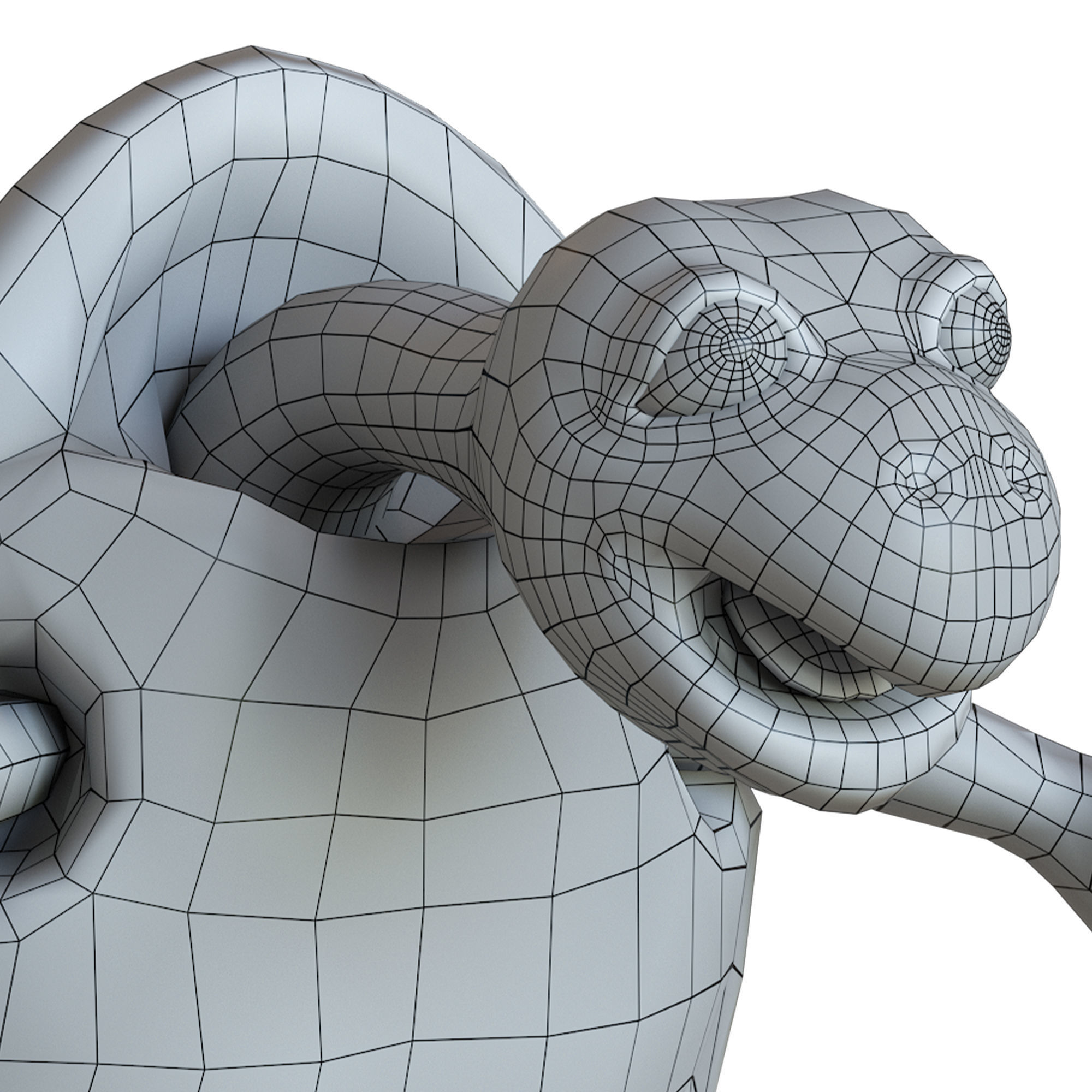 Cartoon Turtle Low-poly 3D model_2