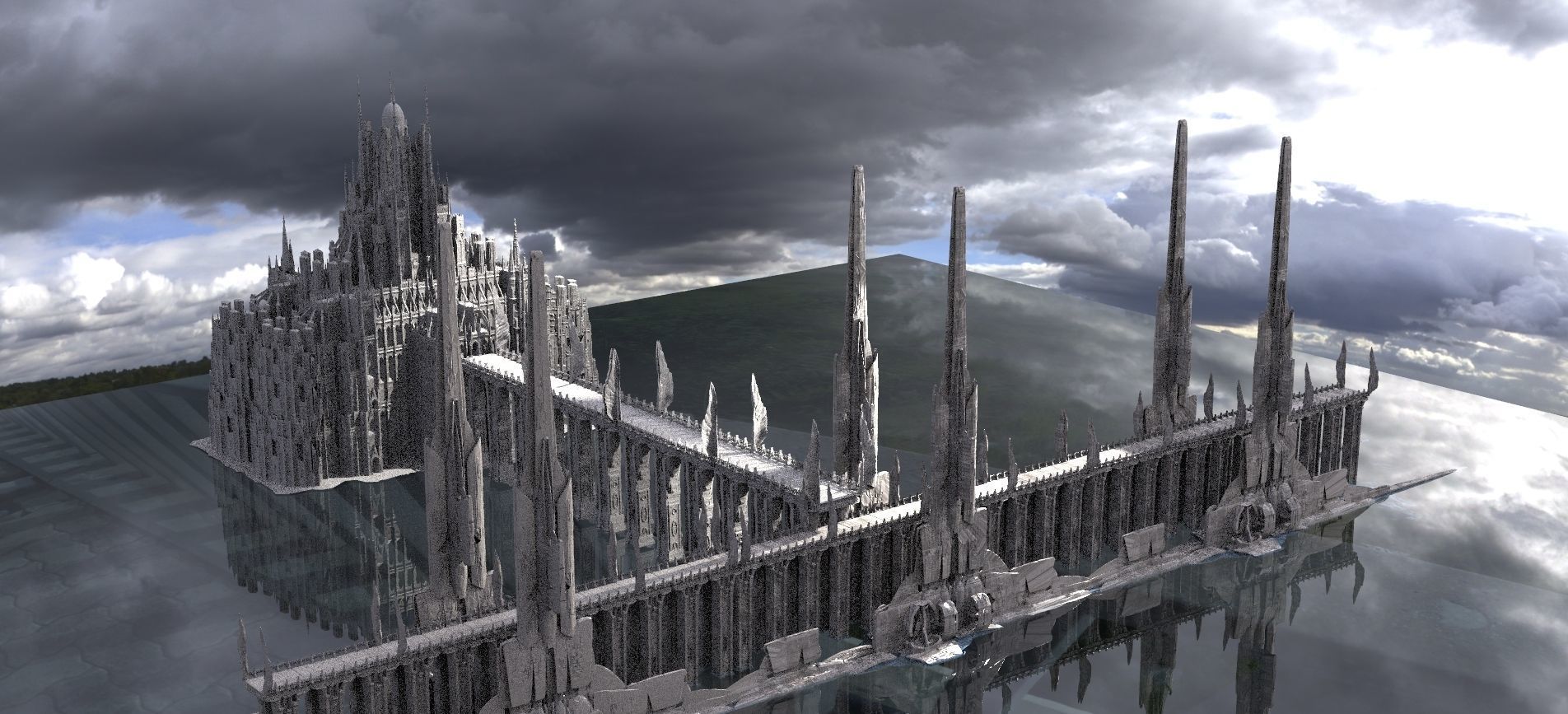 Alien Race Advanced City Kit bash 3D model_14