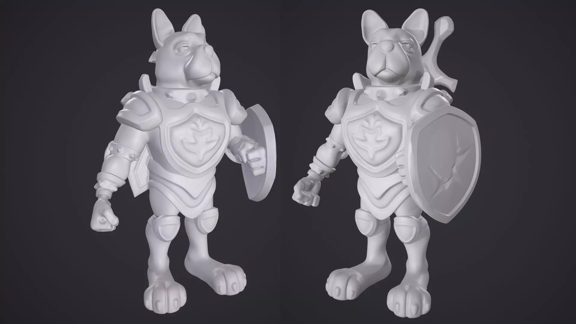 Dog Warrior miniature figurine Free 3D print model