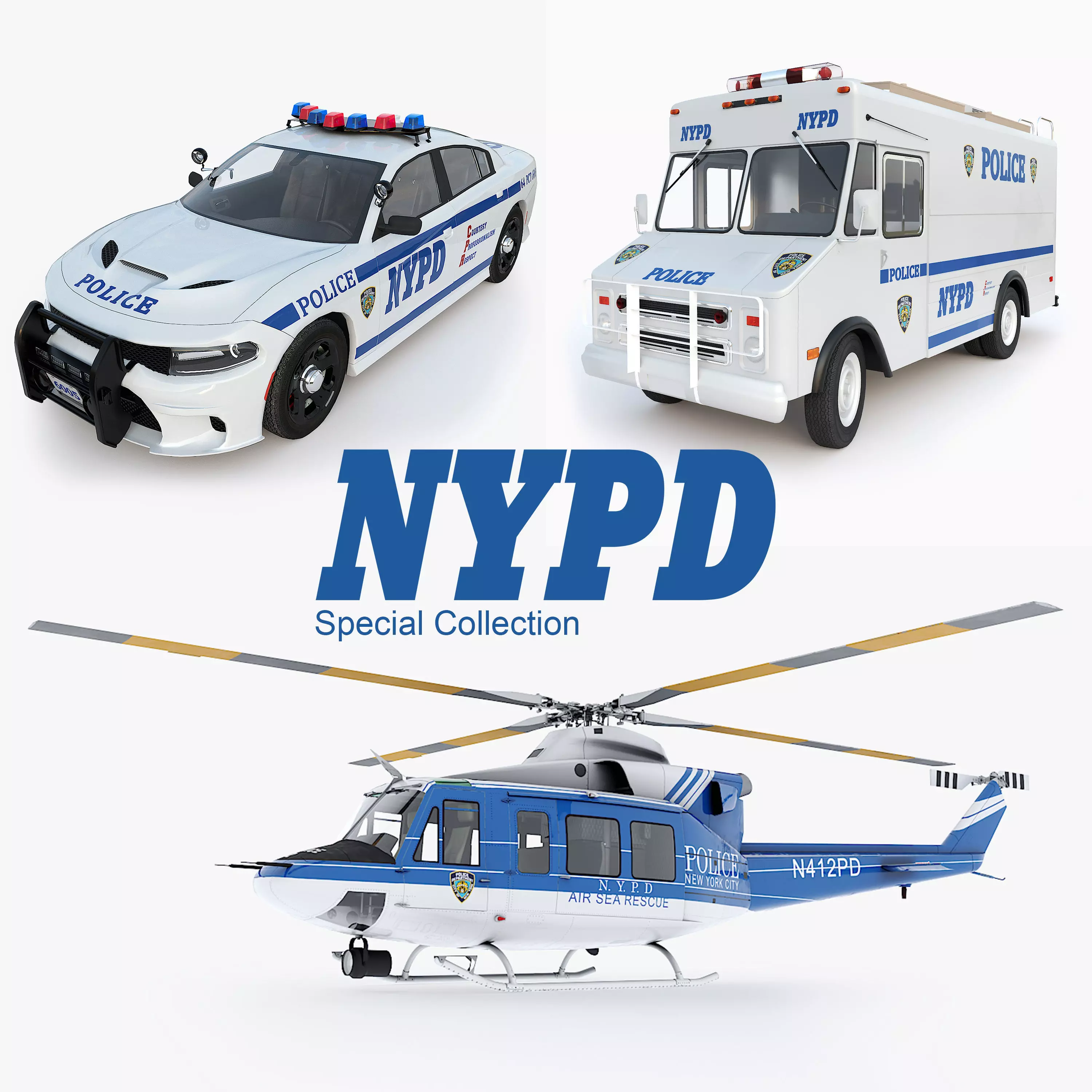 NYPD Vehicles 3D Model Collection_0
