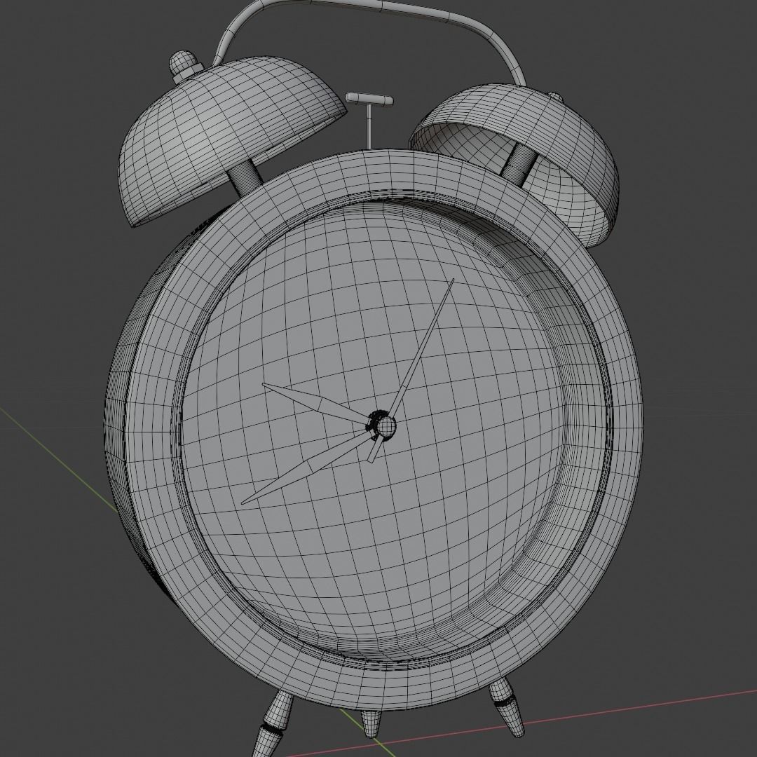 Analog Alarm Clock Low-poly 3D model_8