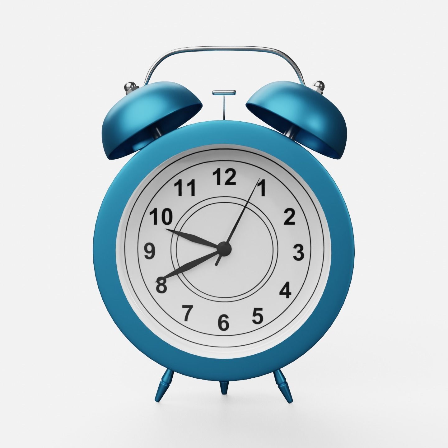 Analog Alarm Clock Low-poly 3D model_3
