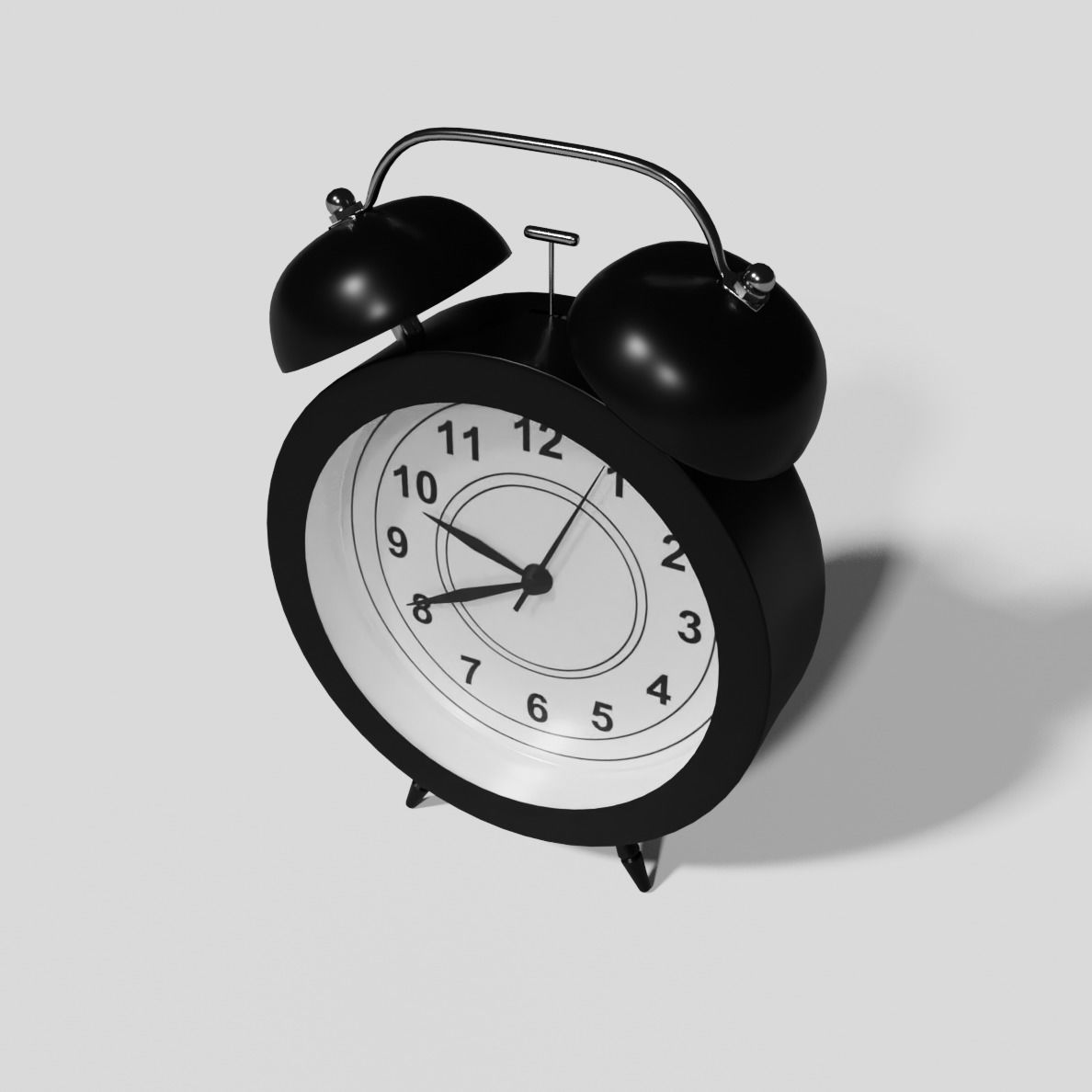 Analog Alarm Clock Low-poly 3D model_5