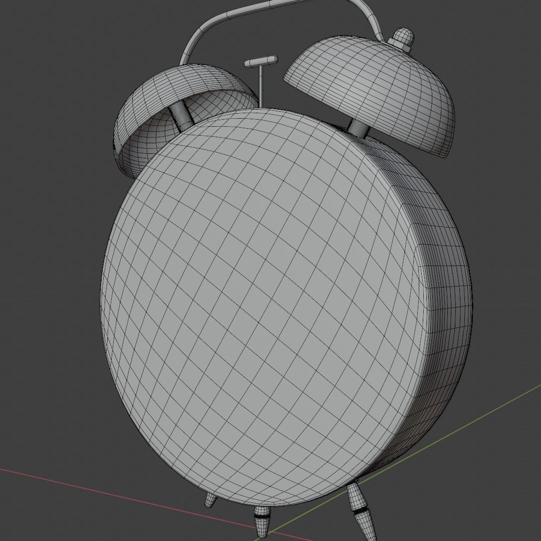 Analog Alarm Clock Low-poly 3D model_12